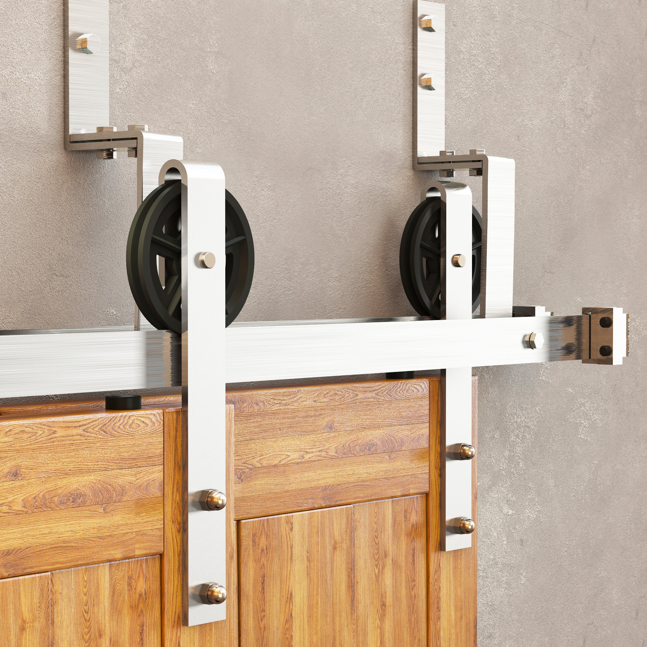double track spoke wheel sliding door kit