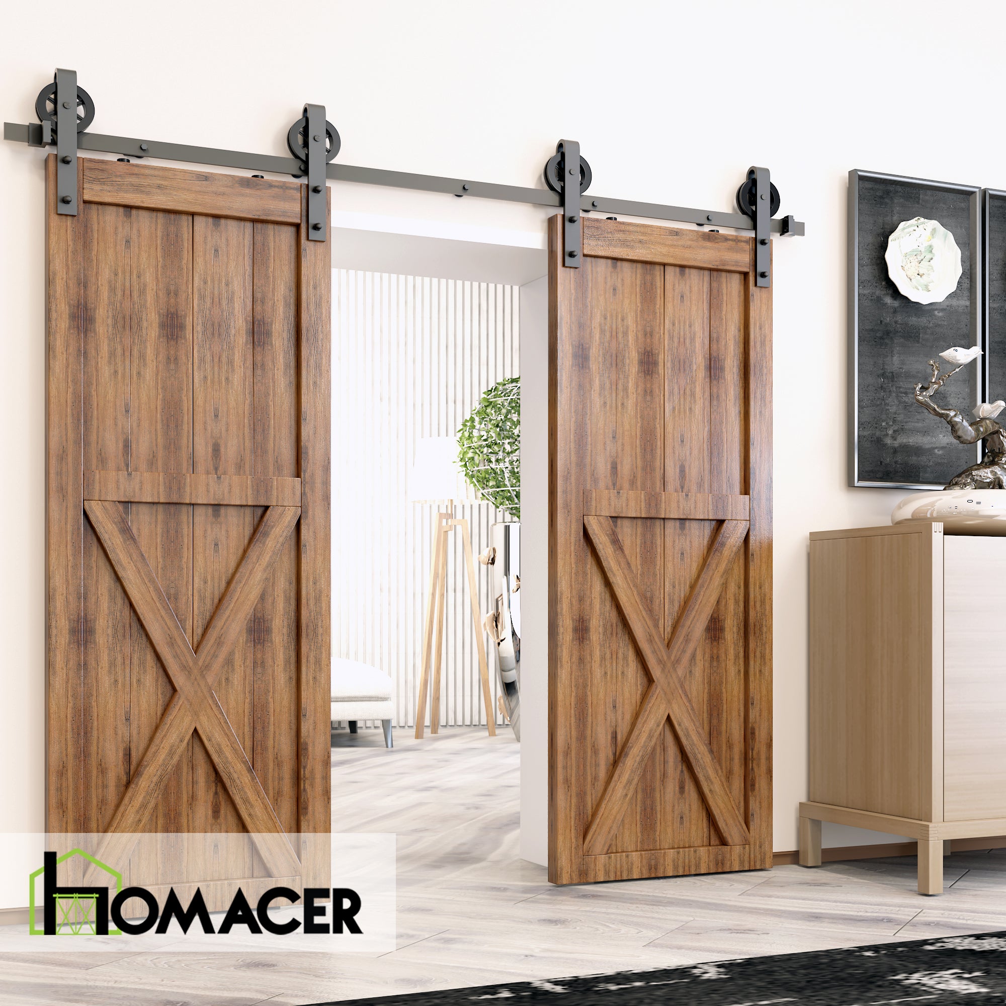 spoke wheel sliding barn door hardware