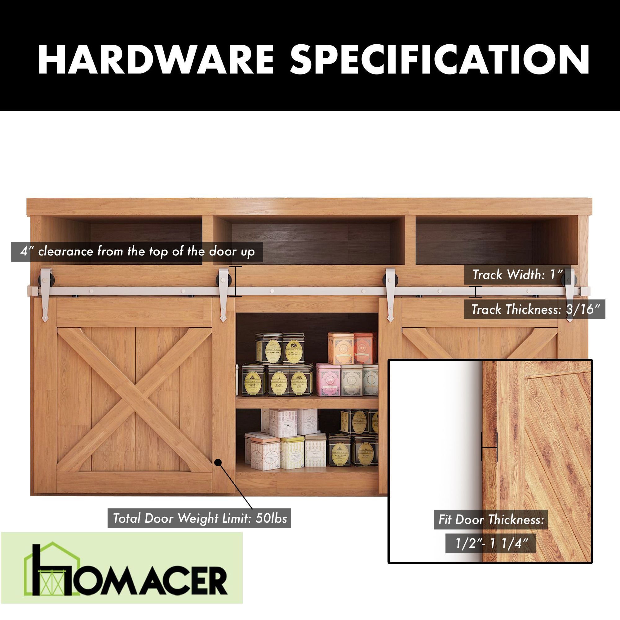 mini the barn door hardware kit for cabinets