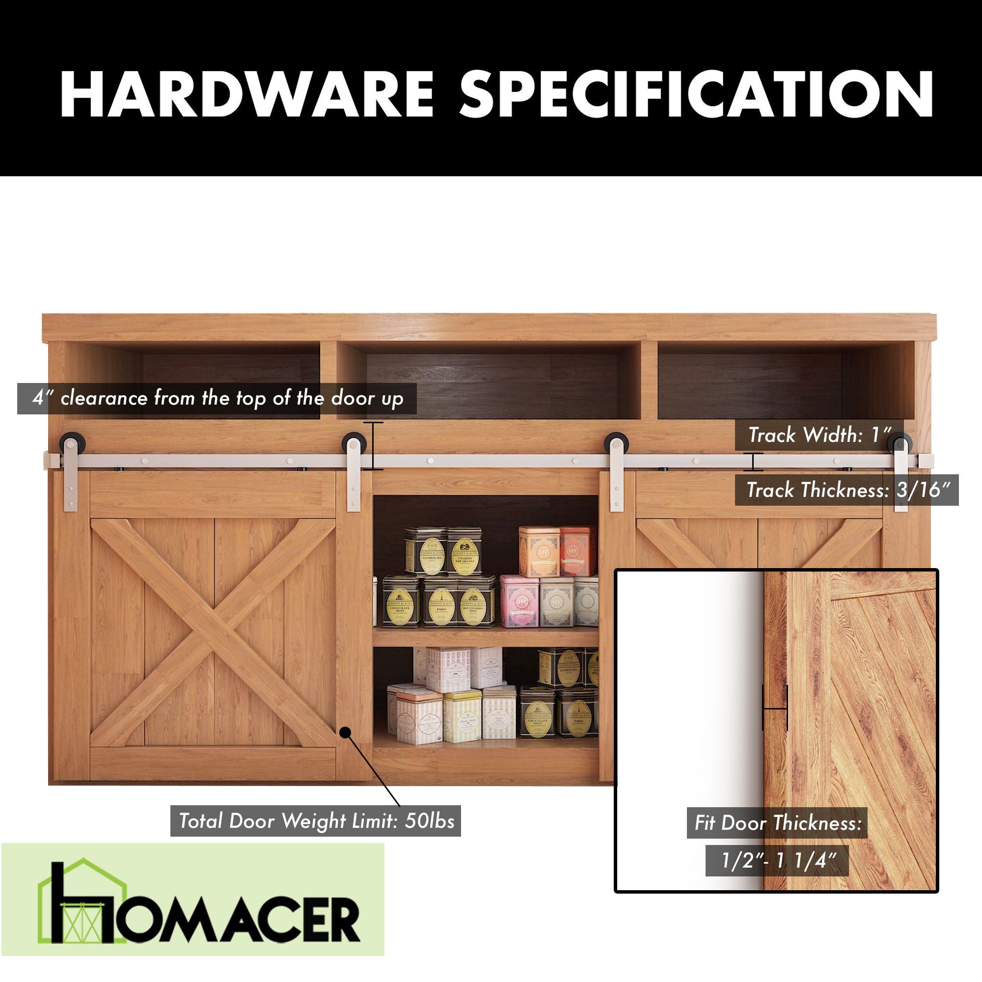 mini sliding barn door hardware kit for cabinets