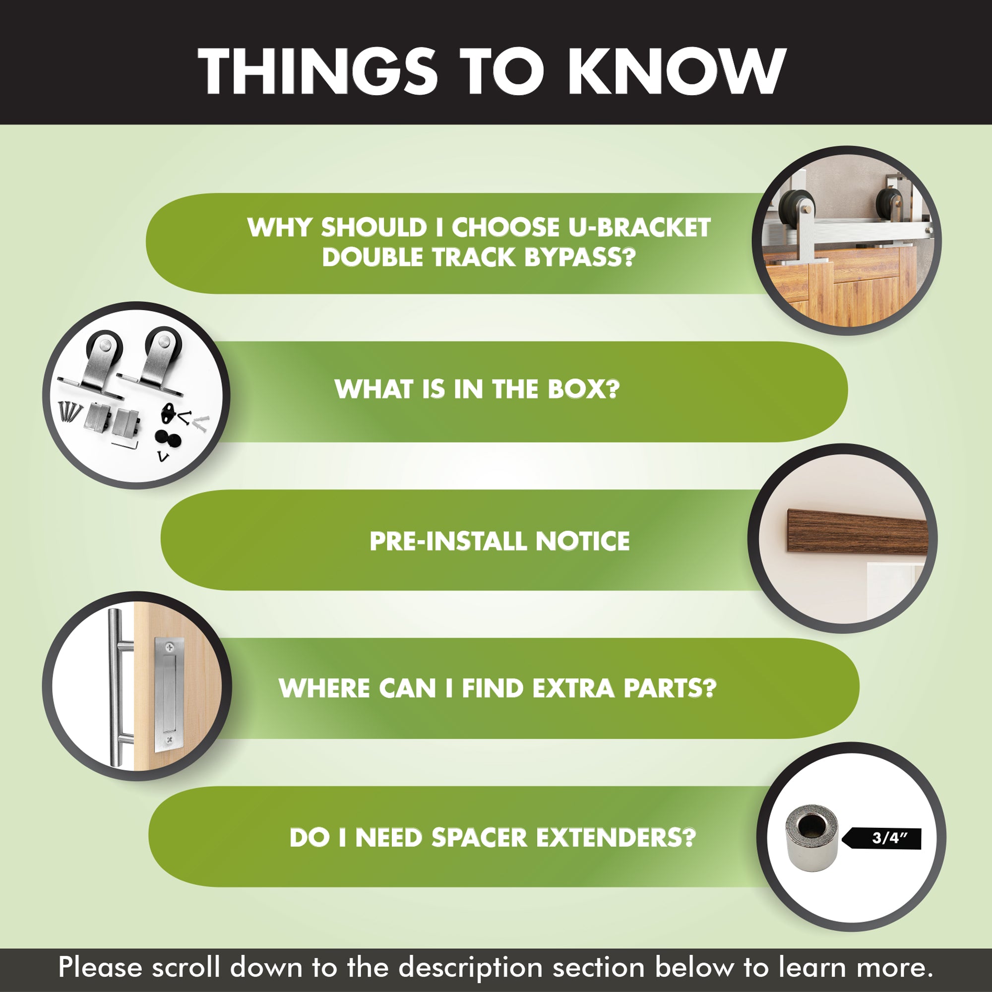 double track t-shape sliding door kit