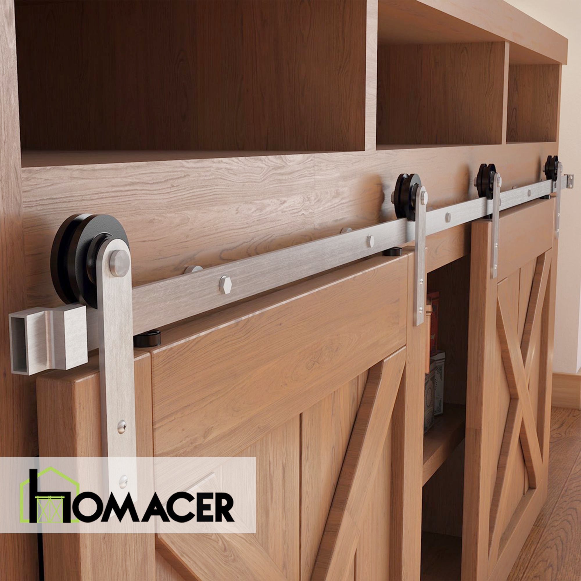 mini sliding barn door hardware kit for cabinets top view