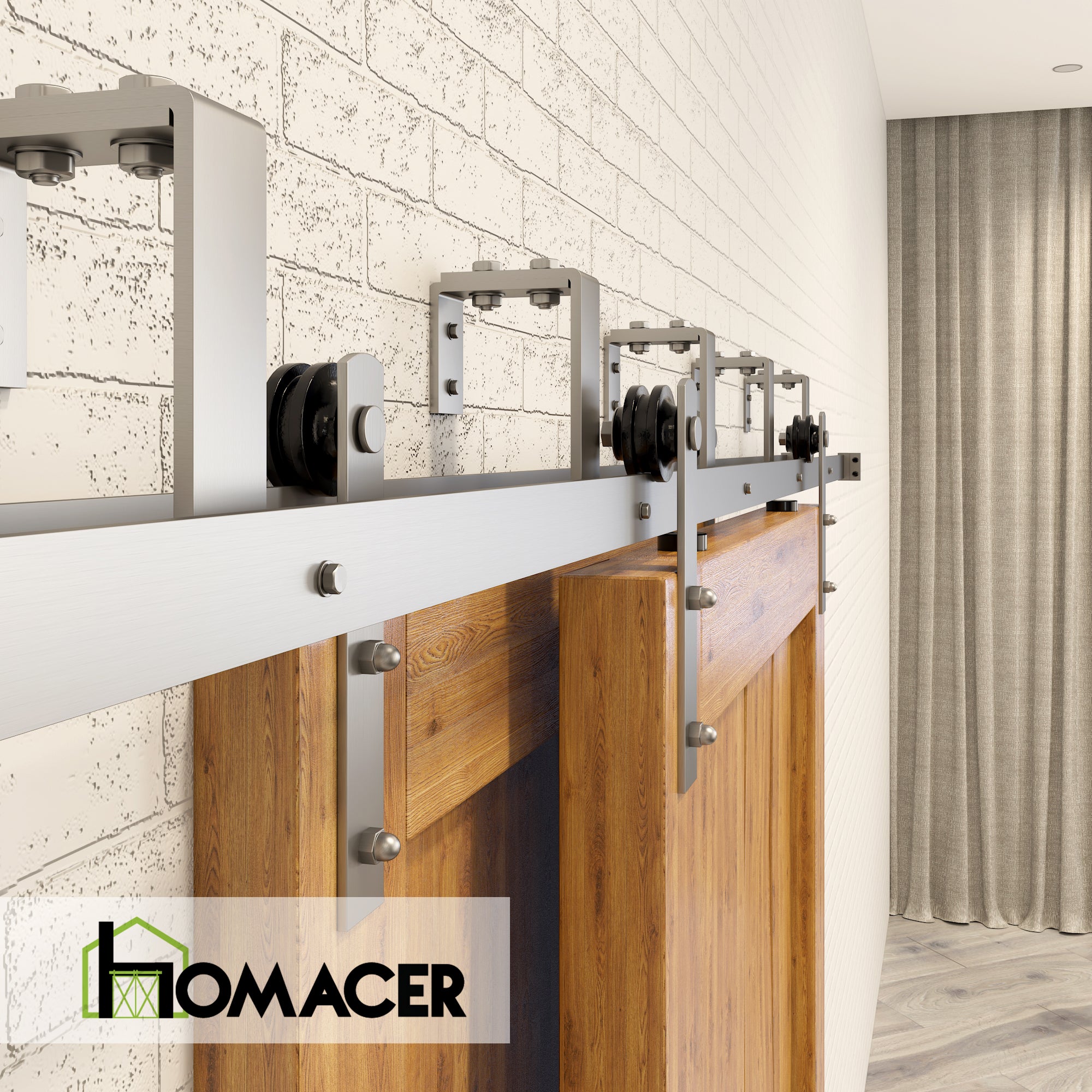 double sliding barn door hardware with roller kit