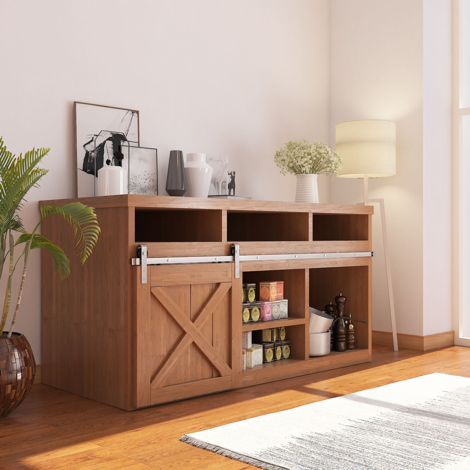 Ccjh Invisible Barn Wood Sliding Door Gate Cup Handle Lock