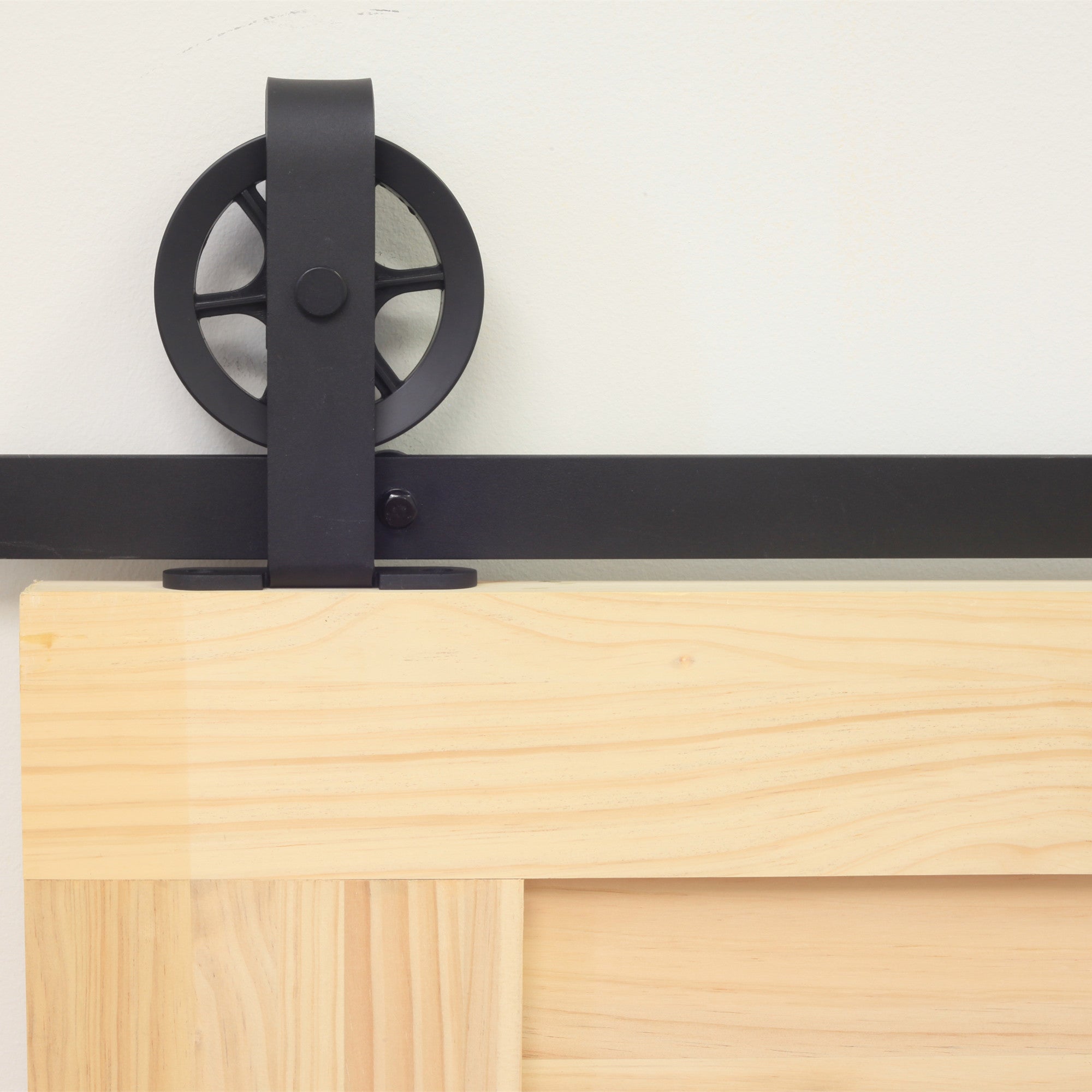 non by-pass barn door hardware kit - t-shape spoke wheel