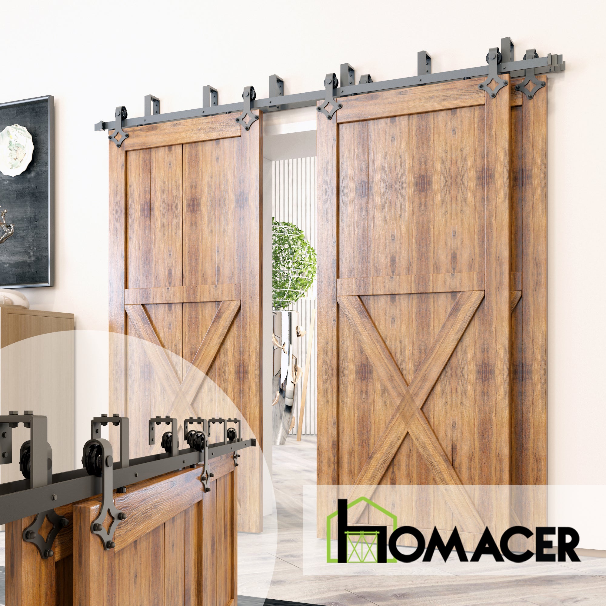 durable diamond barn door kit