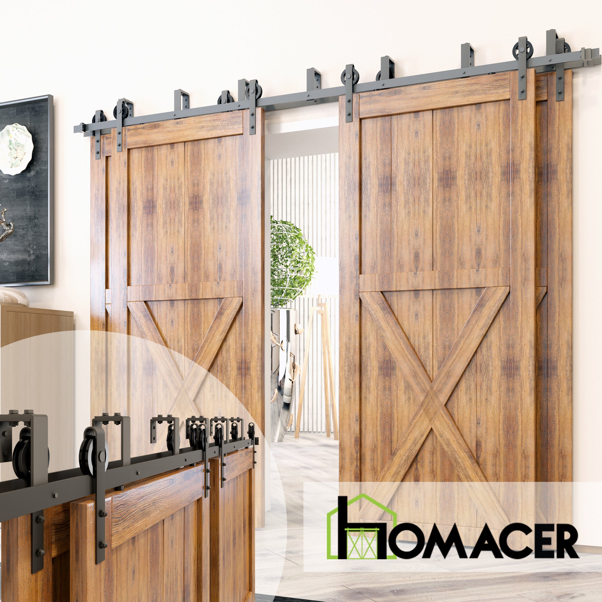 simple install spoke wheel barn door kit