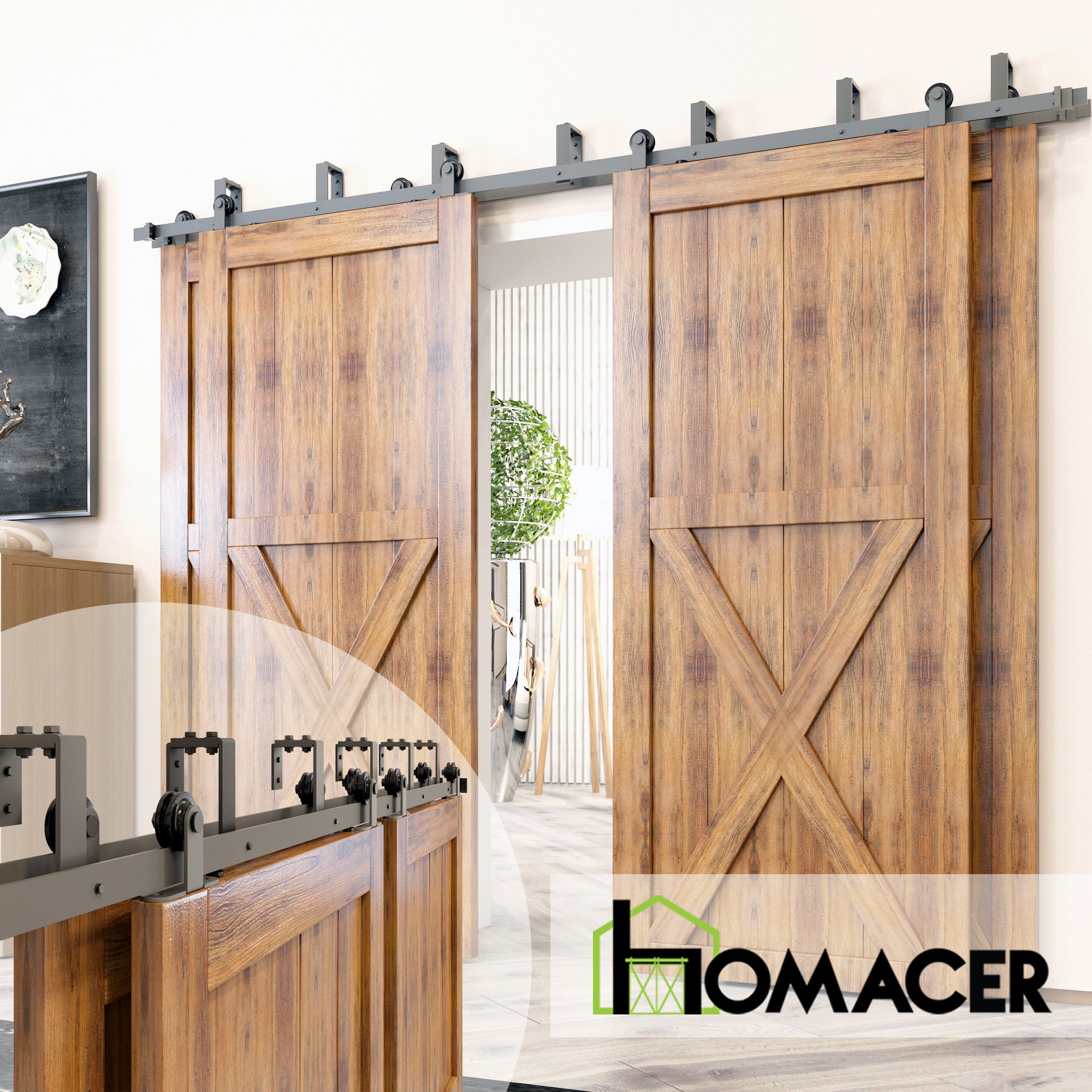 simple install t-shape barn door kit