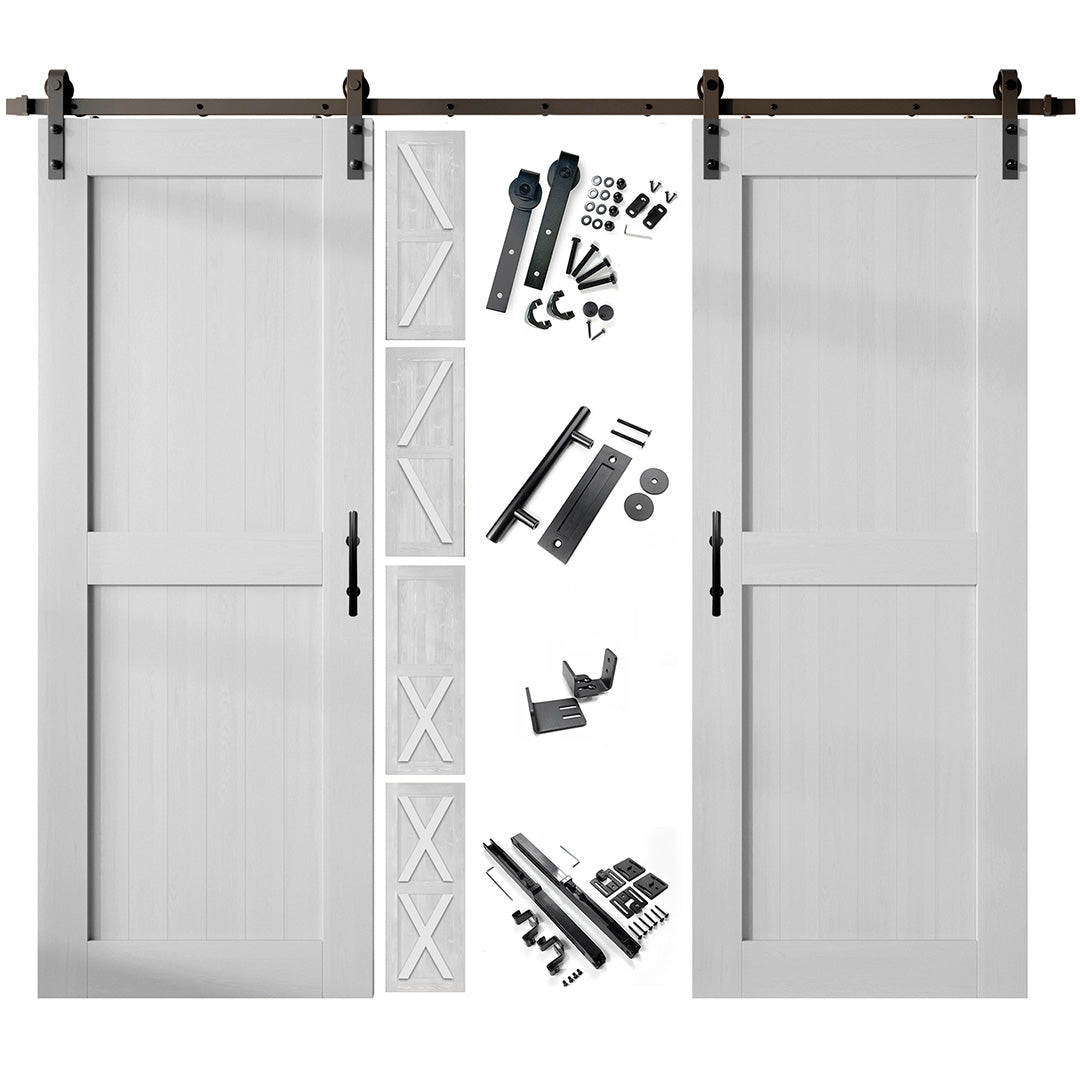 96 inch finished barn door with hardware
