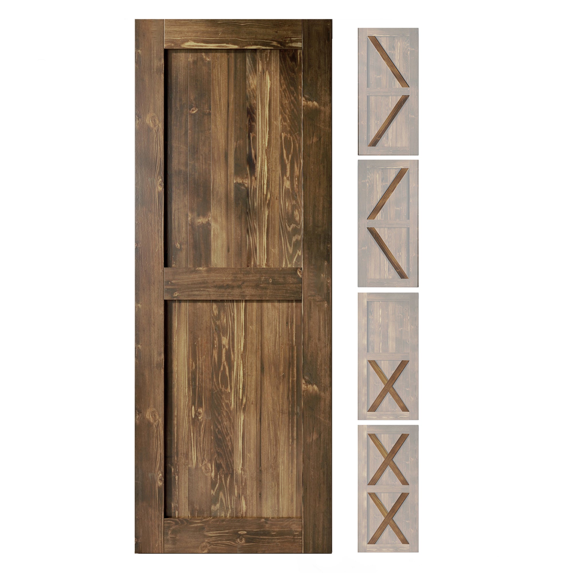 80 inches finished classic walnut wood barn doo