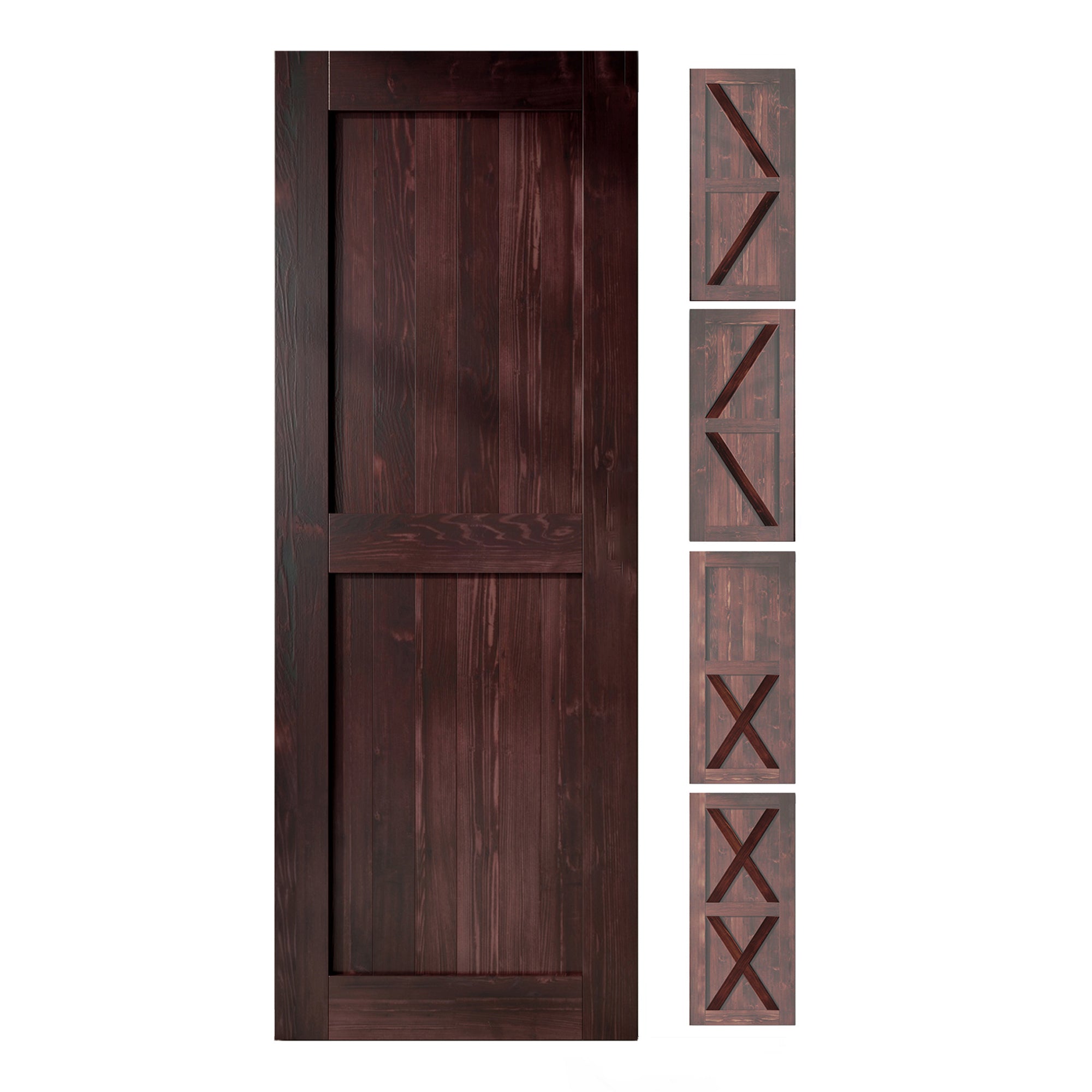80 inches finished red mahogany pine wood barn doo