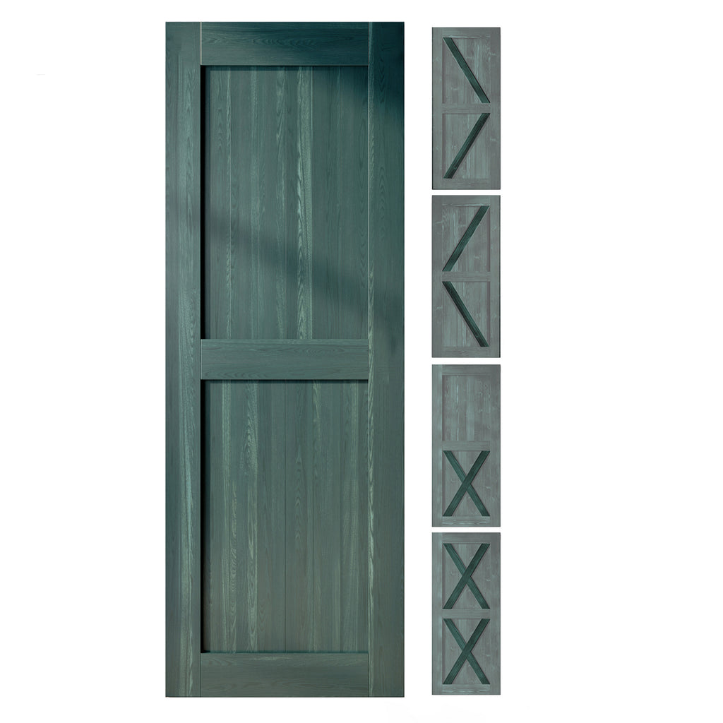 80" Height Finished & Unassembled 5-in-1 Design  Wood Barn Door