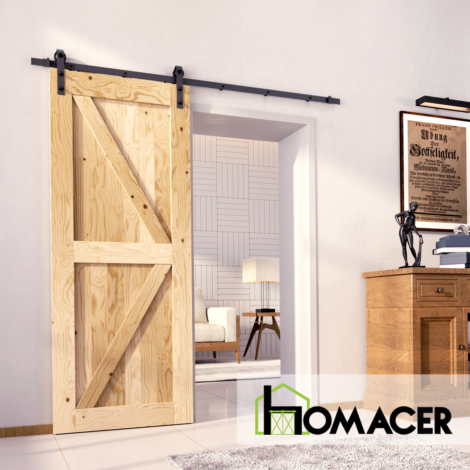 84in barn door with black hardware kit