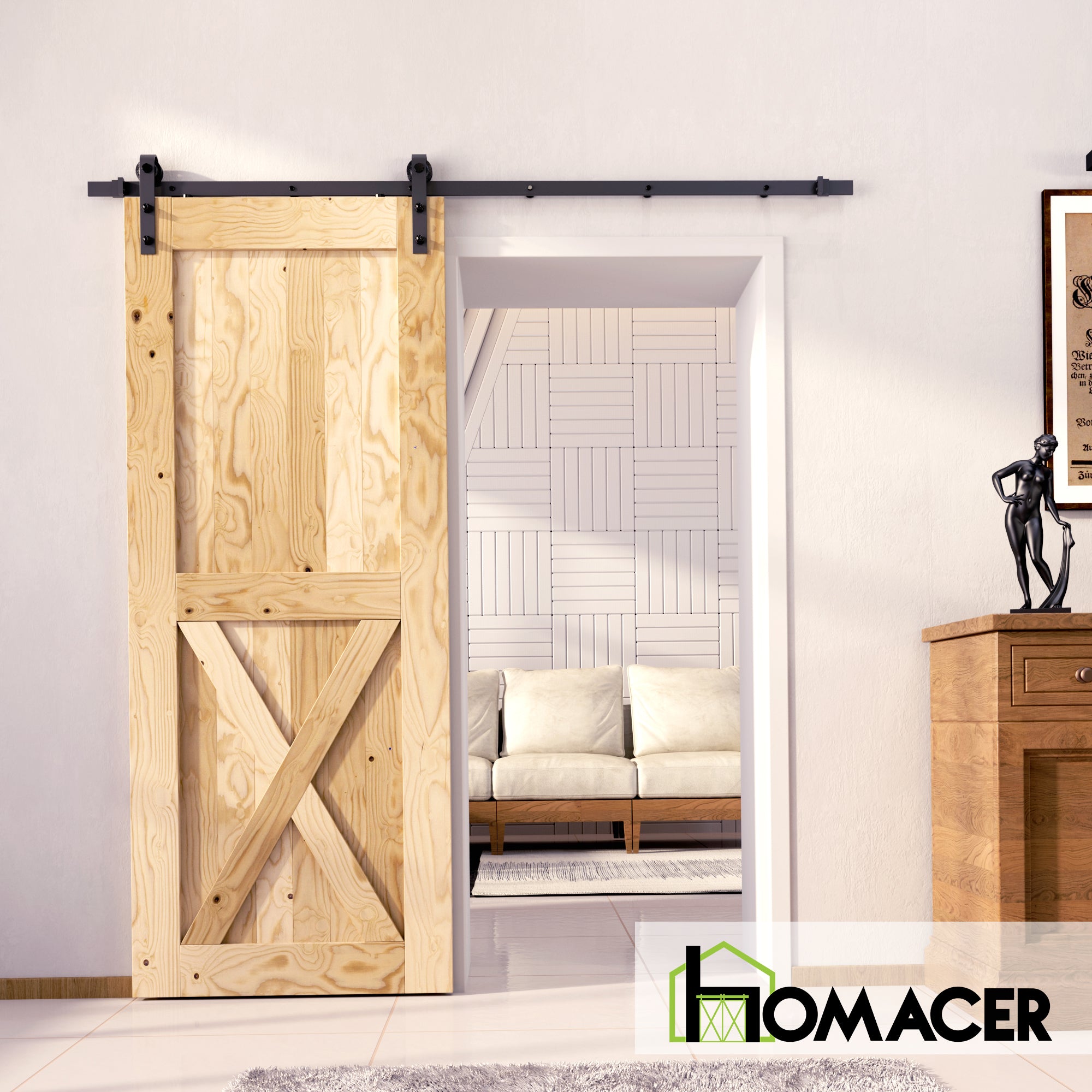 homacer 80in unfinished barn door.