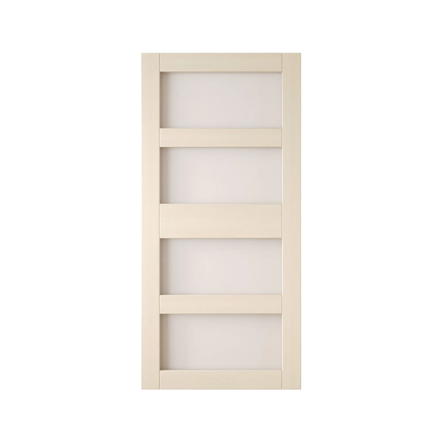 4-lite frosted glass barn door with a pine frame