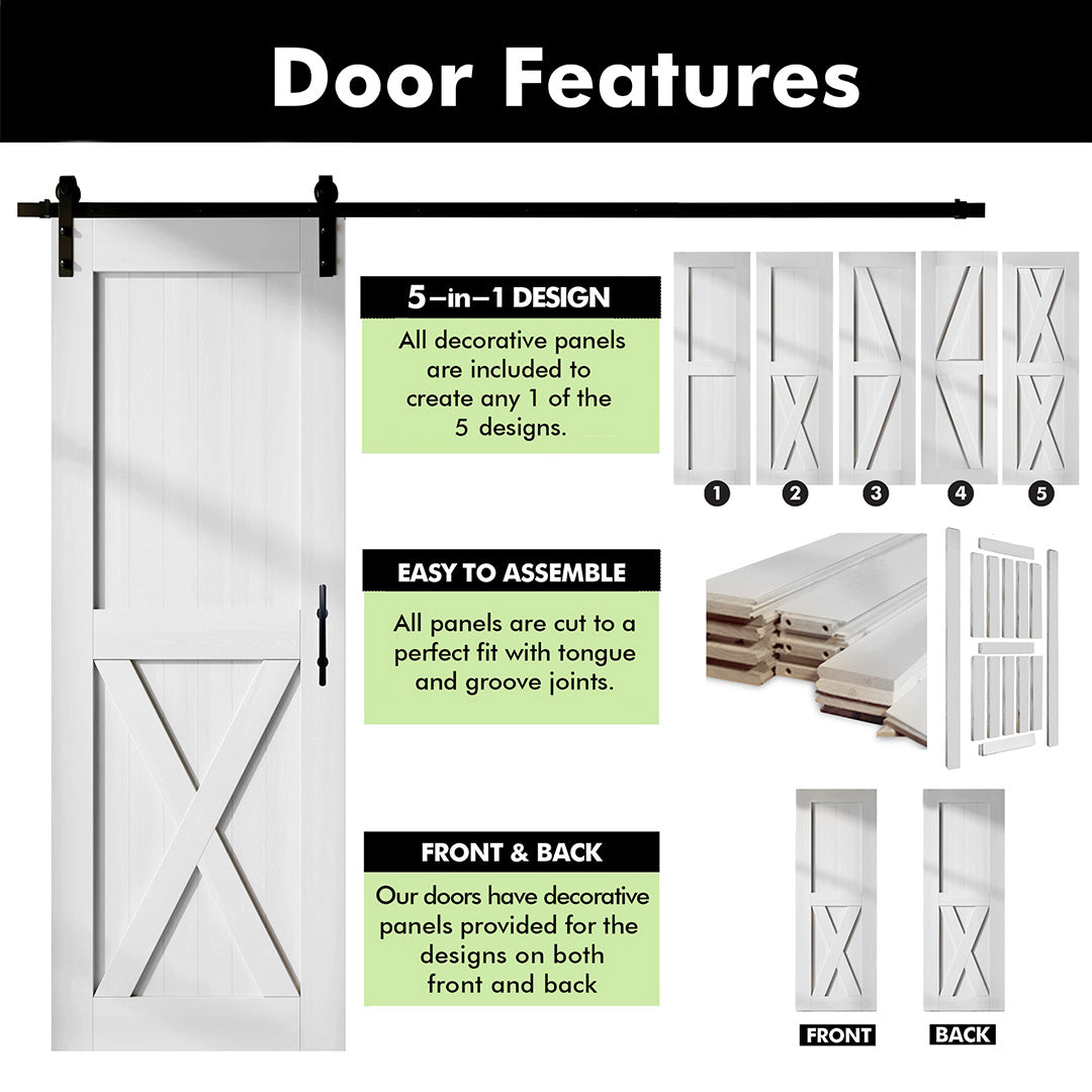 finished double barn door kit with hardware