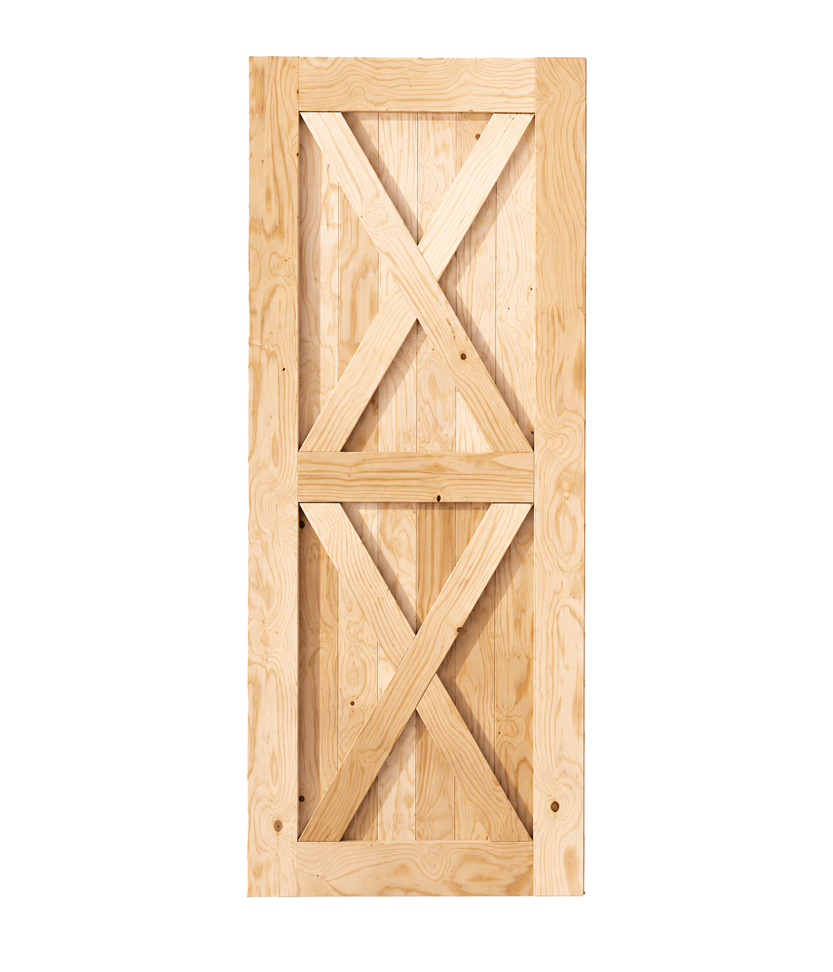 Homacer 5-in-1 classic 80-inch barn door in natural wood finish