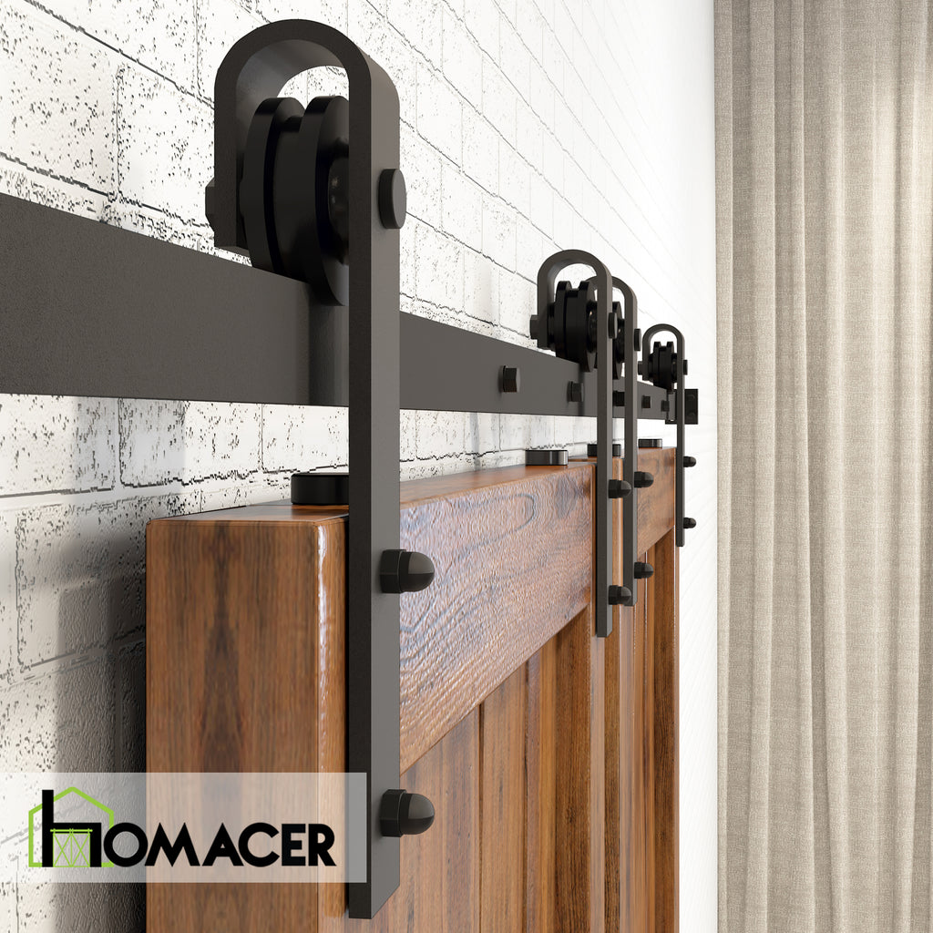 Non-Bypass Sliding Barn Door Hardware Kit - Classic Design Roller