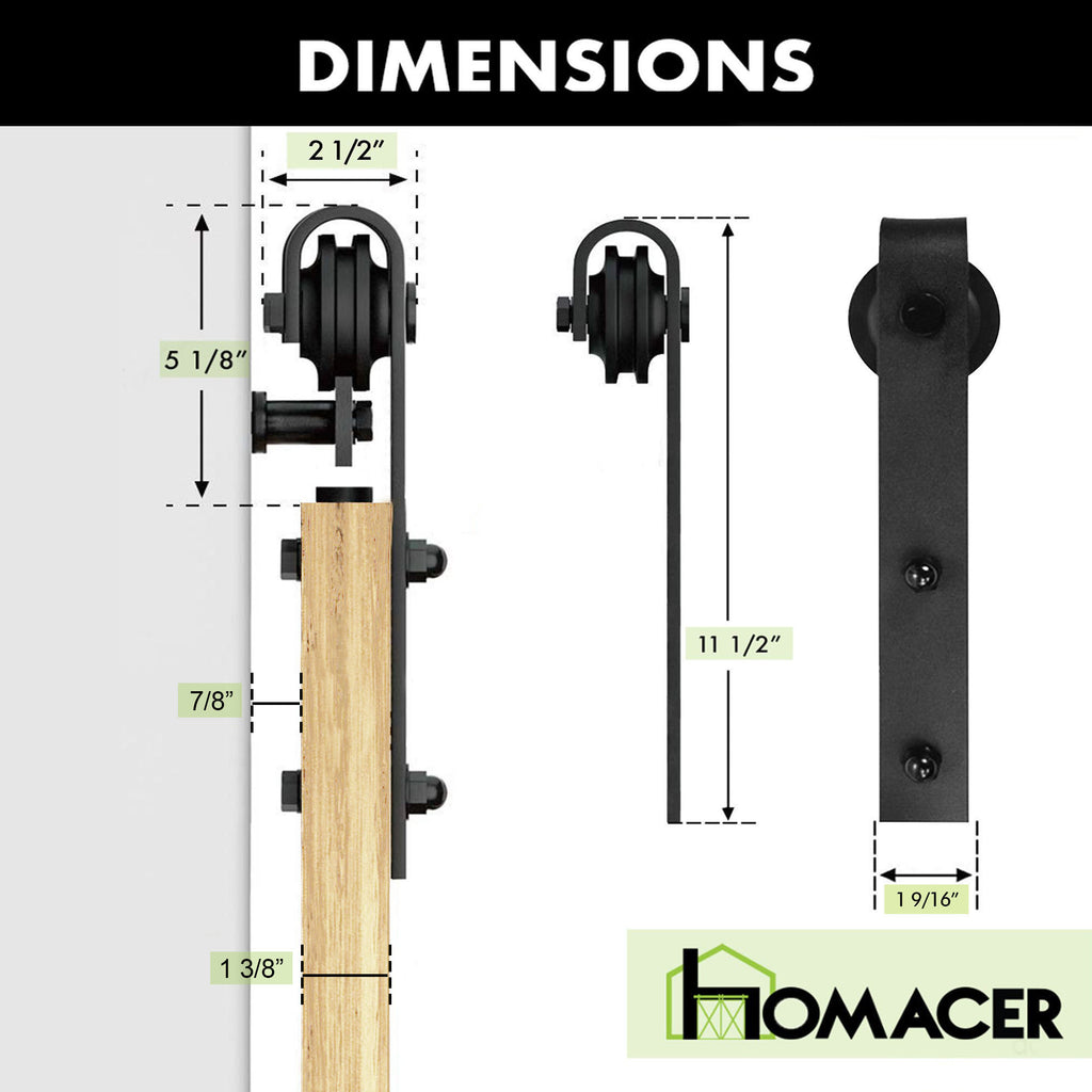 5-in-1 Single 84in Barn Door with Non-Bypass Installation Hardware Kit