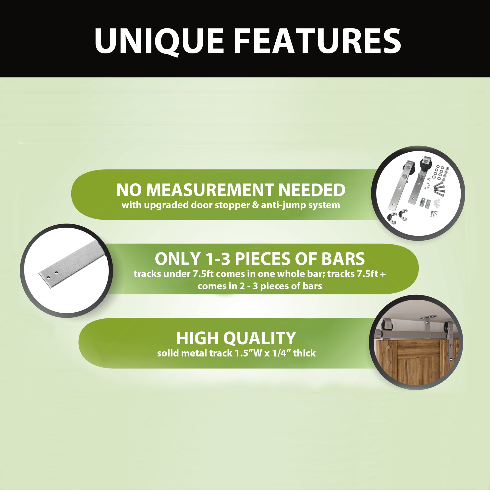product features of homacer ceiling mount double track bypass