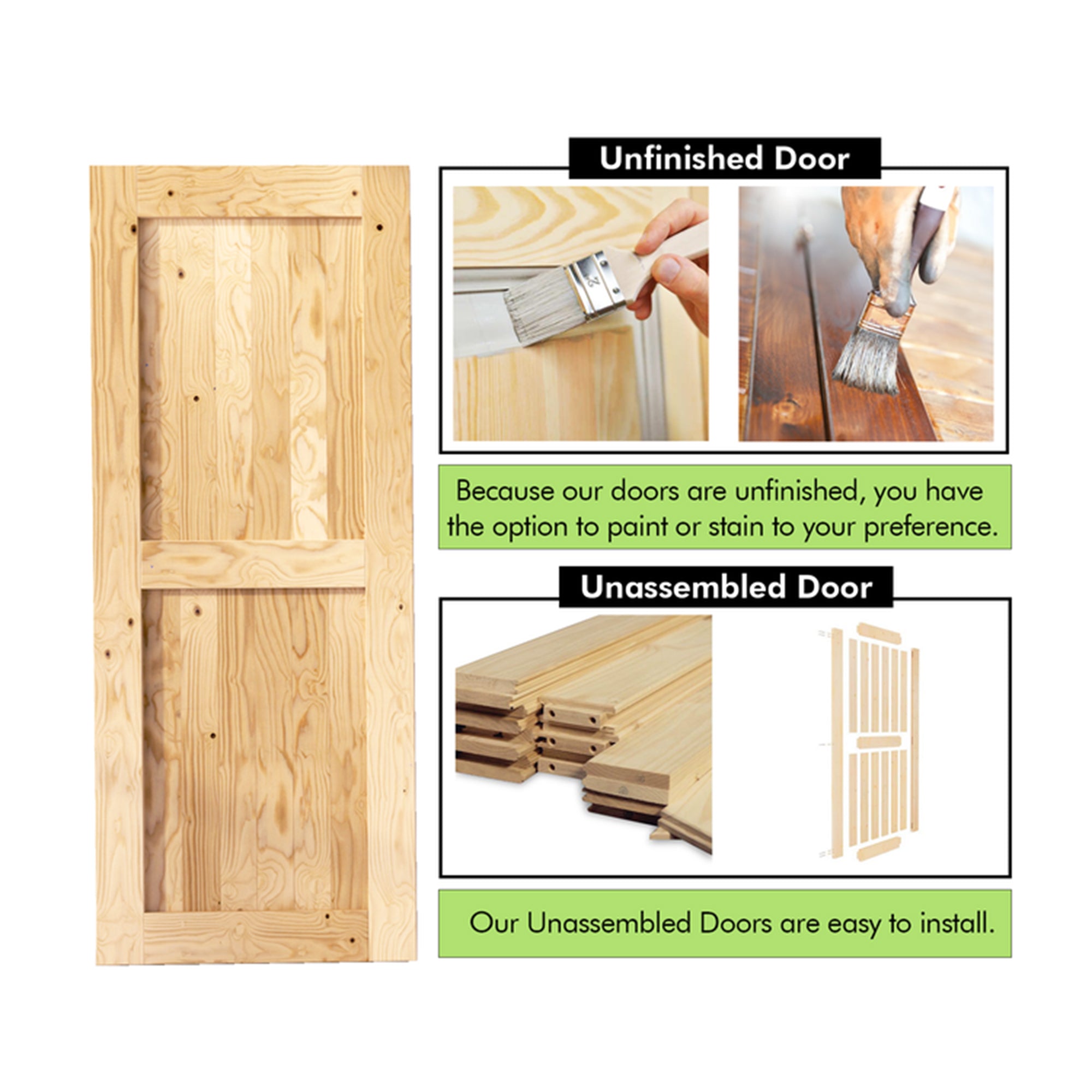 unassembled barn door