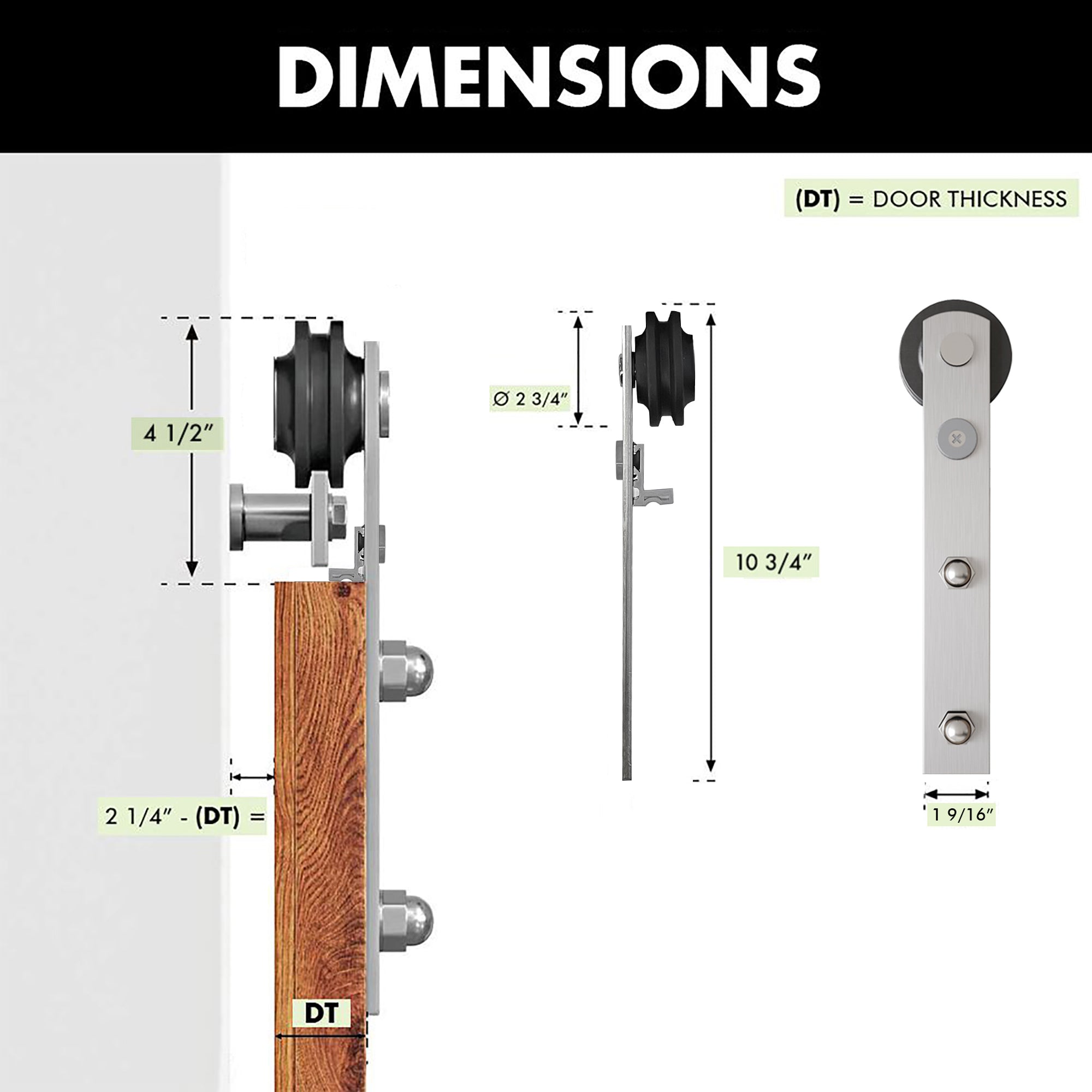 Homacer Brushed Nickel Straight Design Roller Set
