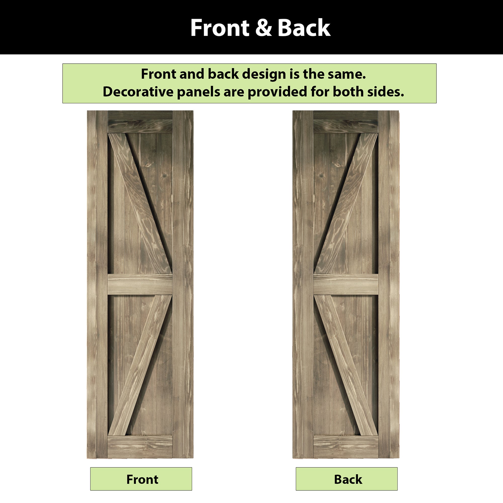 homacer sliding barn door front and back design 