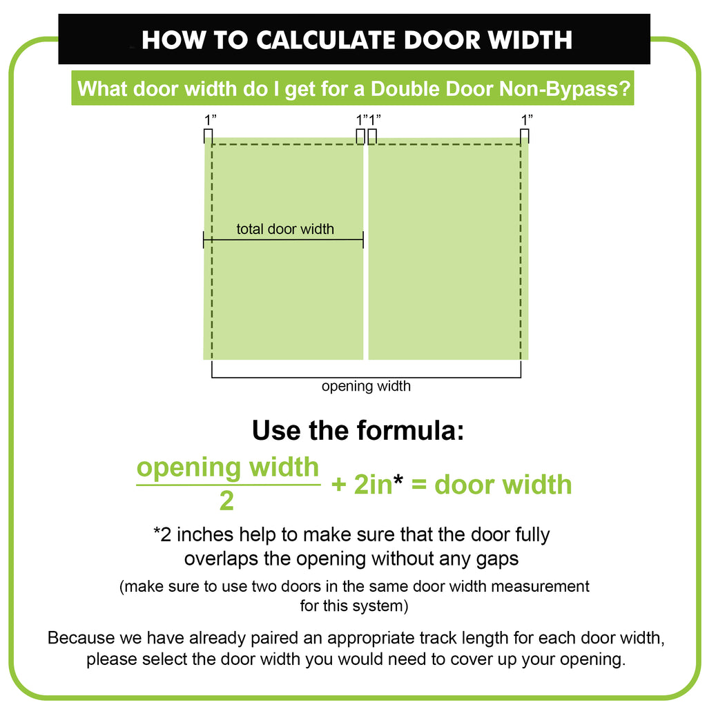 80" Height Finished & Unassembled Double Barn Door with Non-Bypass Installation Hardware Kit (5-in1 Design)