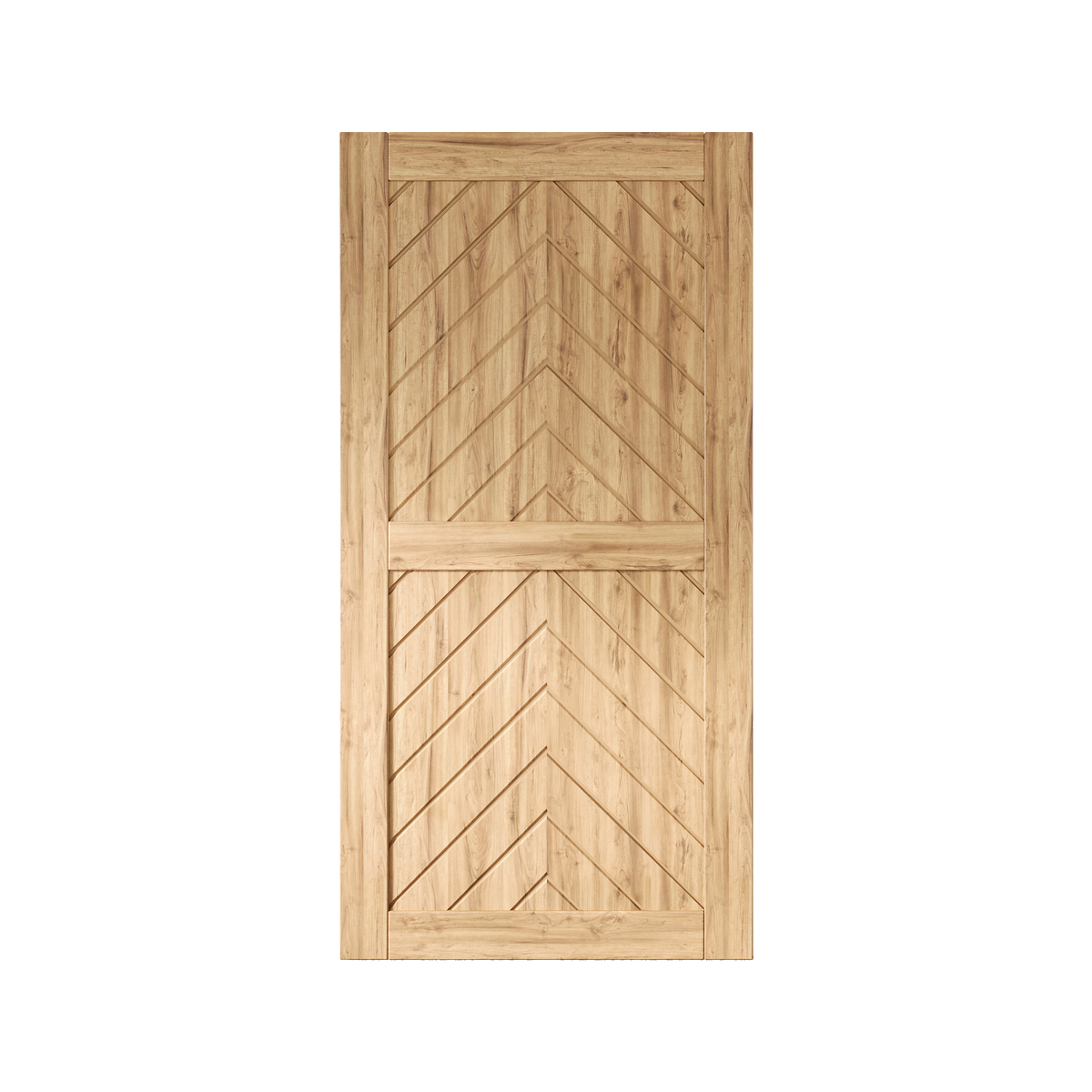 Homacer unfinished 80-inch barn door with herringbone wood panel design