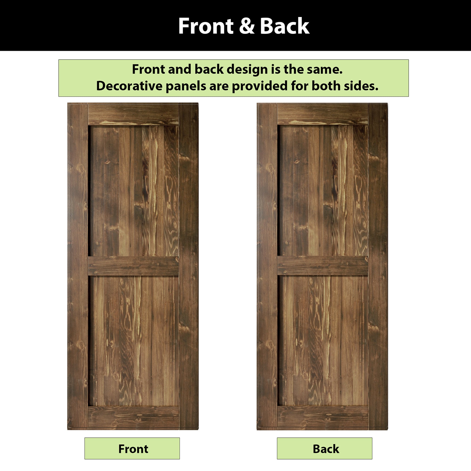 homacer sliding barn door front and back
