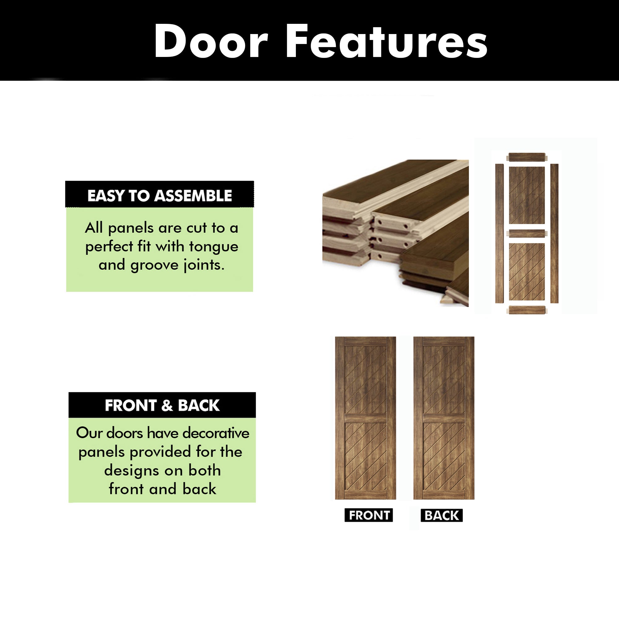 84" slanted stripe pine door