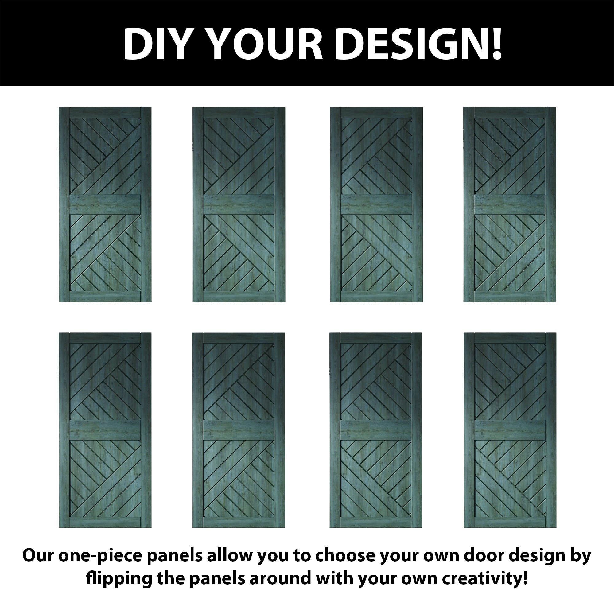 84" Height Royal Pine Geometric Design Unassembled & Finished Double Pine Wood Barn Door with Non-Bypass Installation Hardware Kit(Interior Use Only)