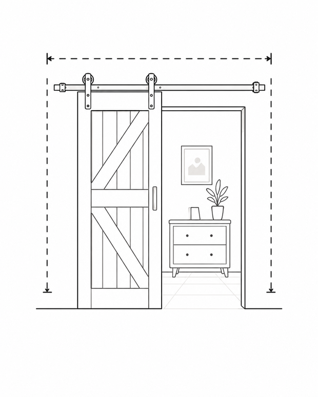 Barn door width and height diagram