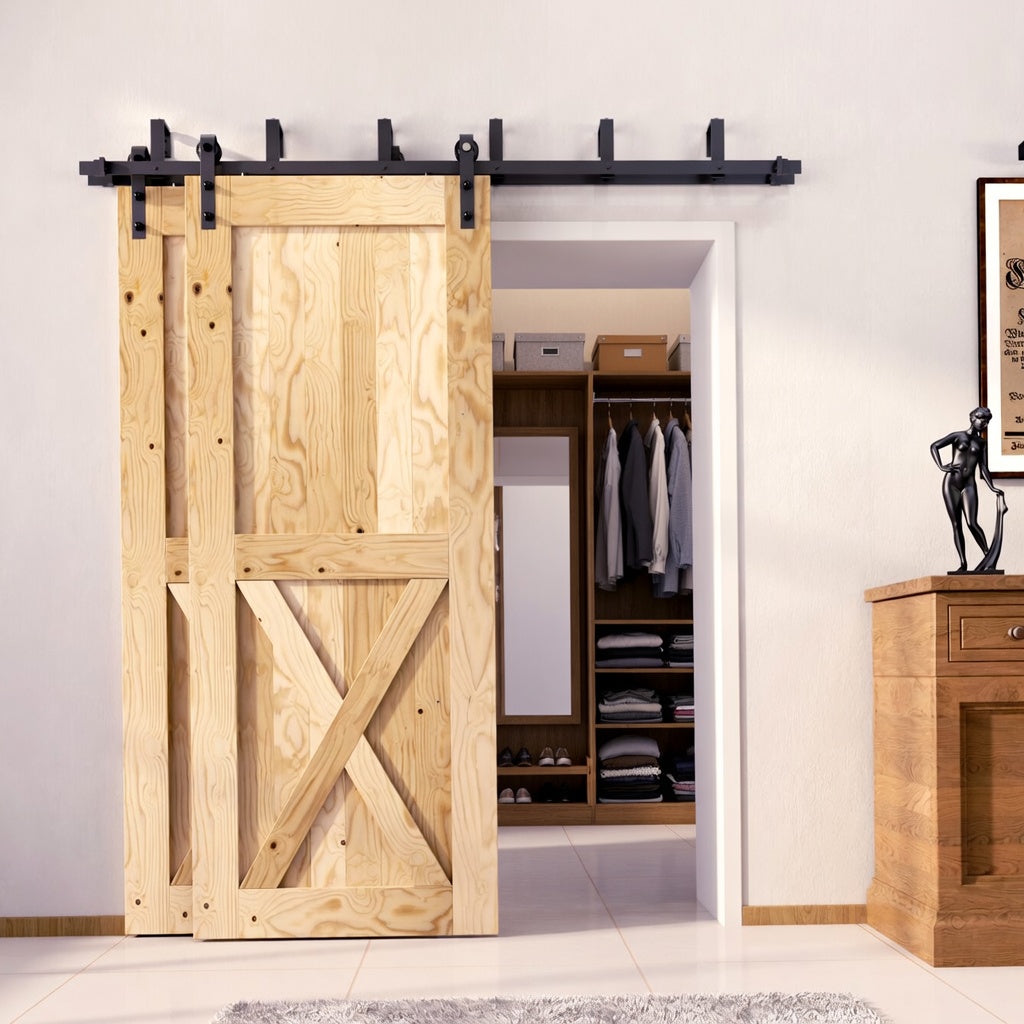 Bypass barn door hardware kits for closets