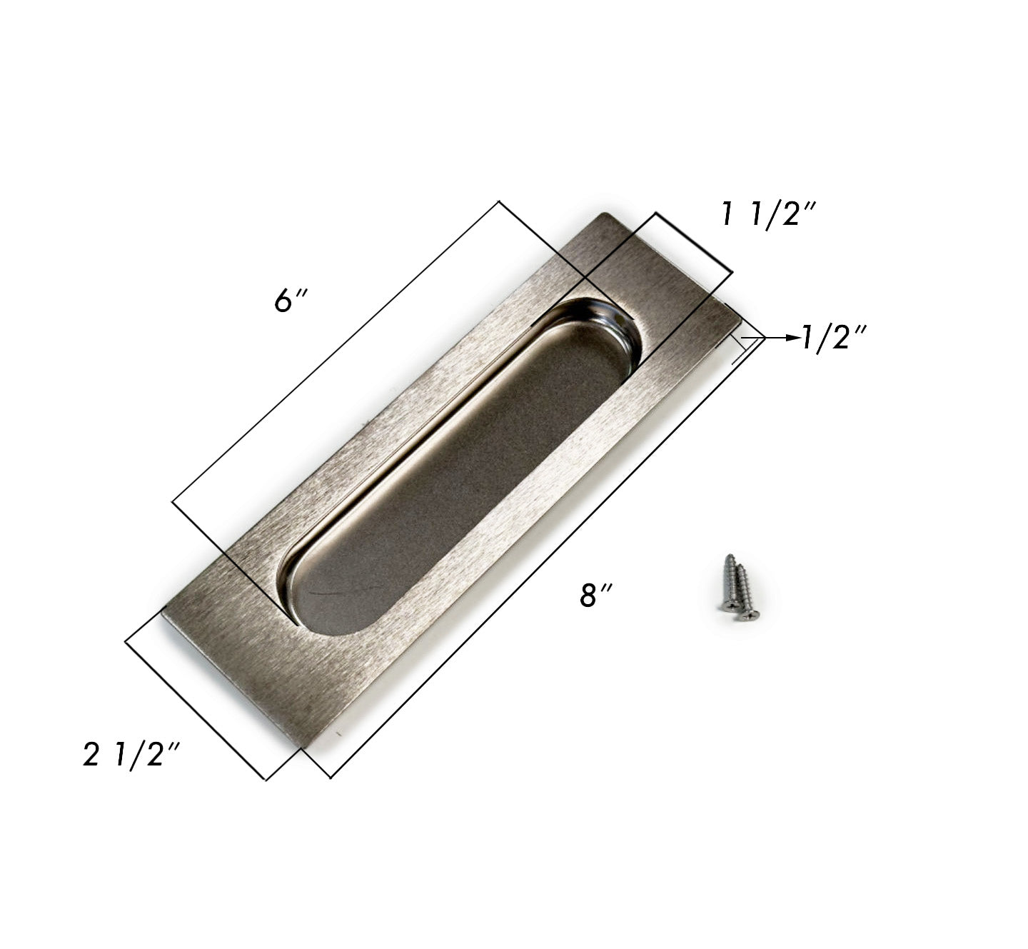 homacer sliding door Brushed Nickel Steel Door Handle Design #15 parts dimensions