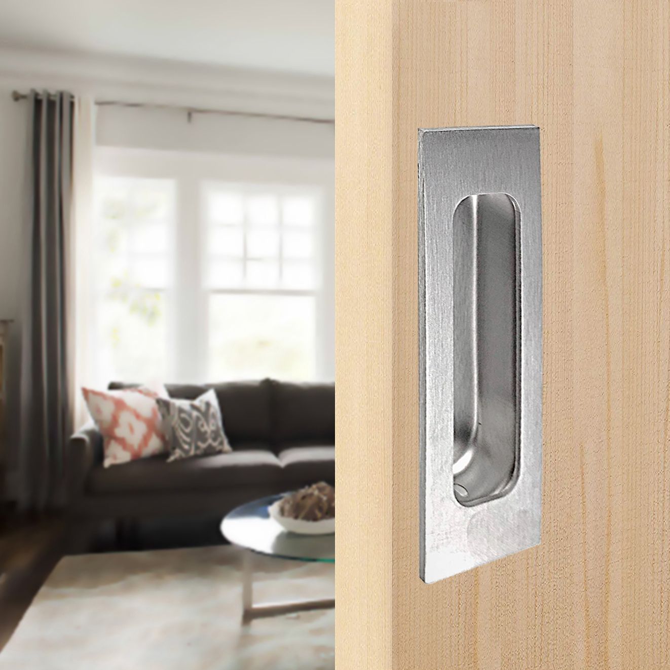 homacer sliding door Brushed Nickel Steel Door Handle Design #15