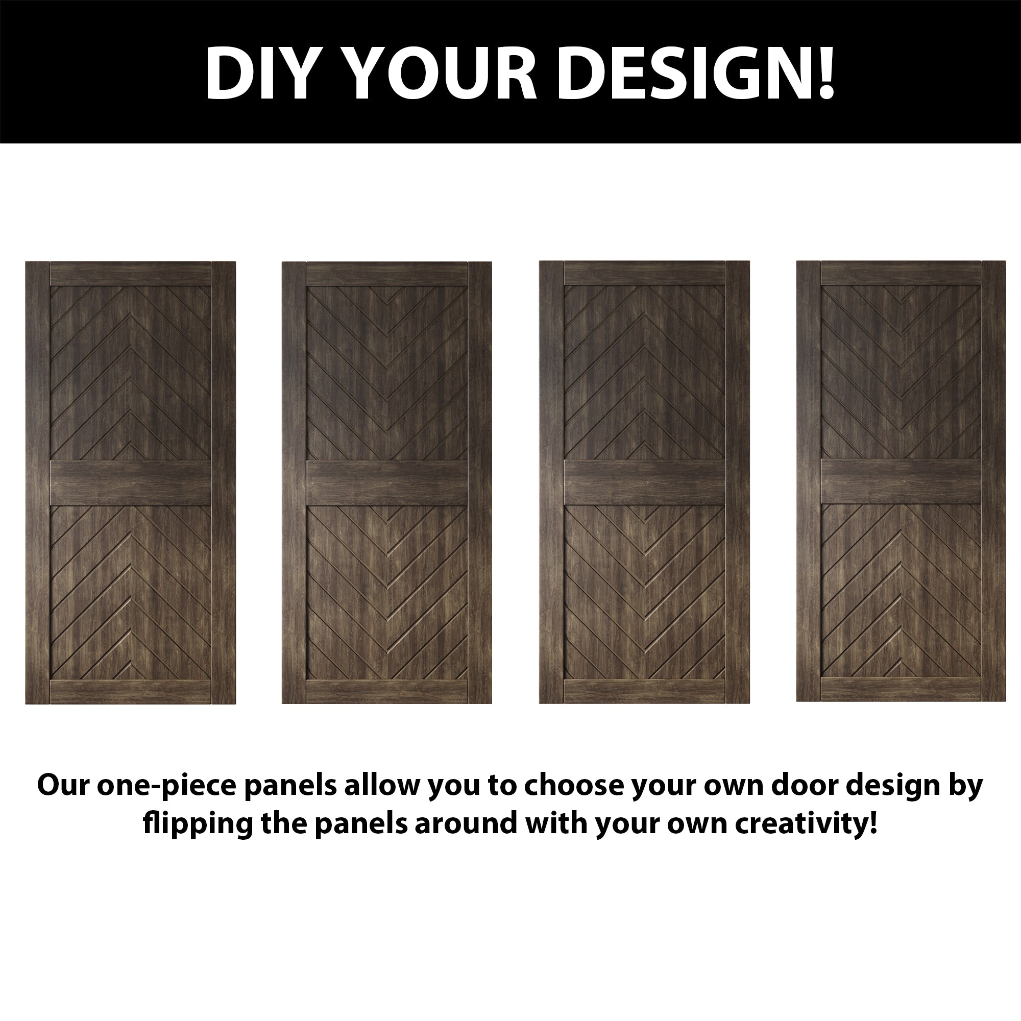 Ebony Pine Wood Barn Door