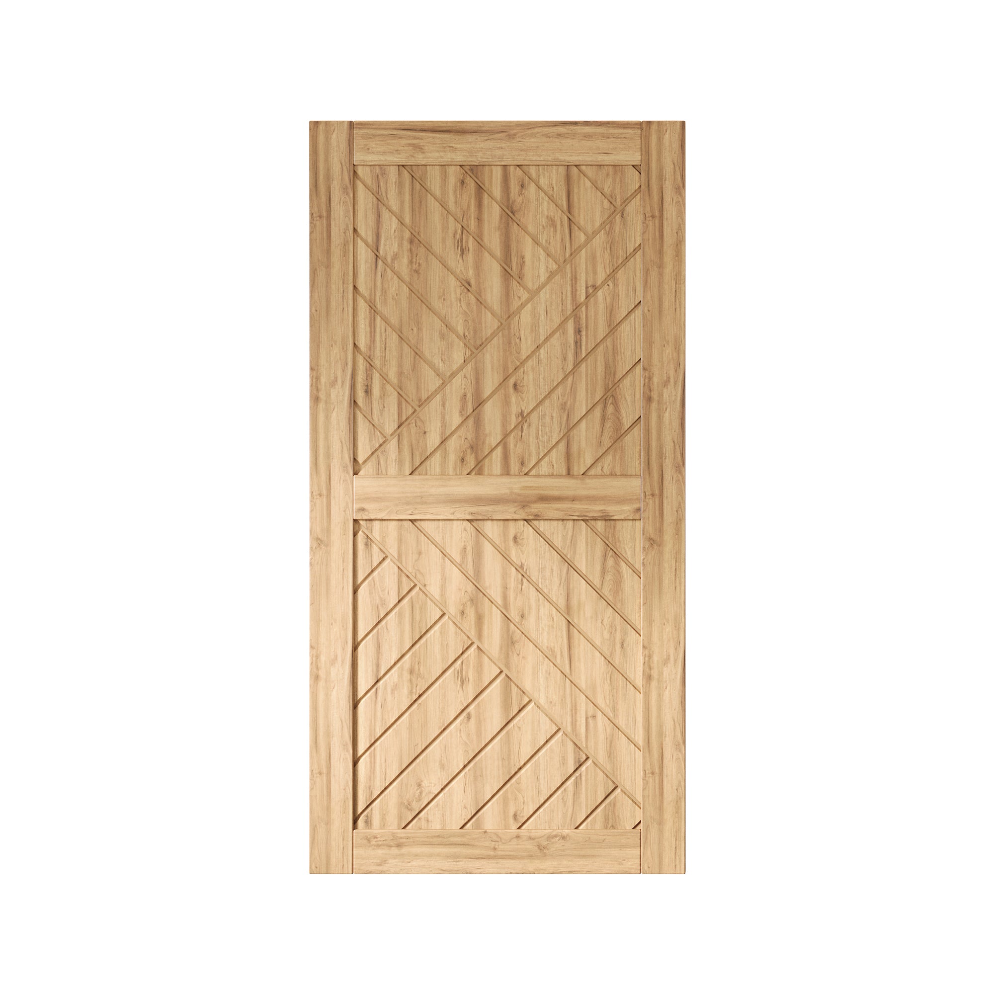 80" Height Geometric Design Unassembled & Unfinished Pine Wood Barn Door (Interior Use Only)