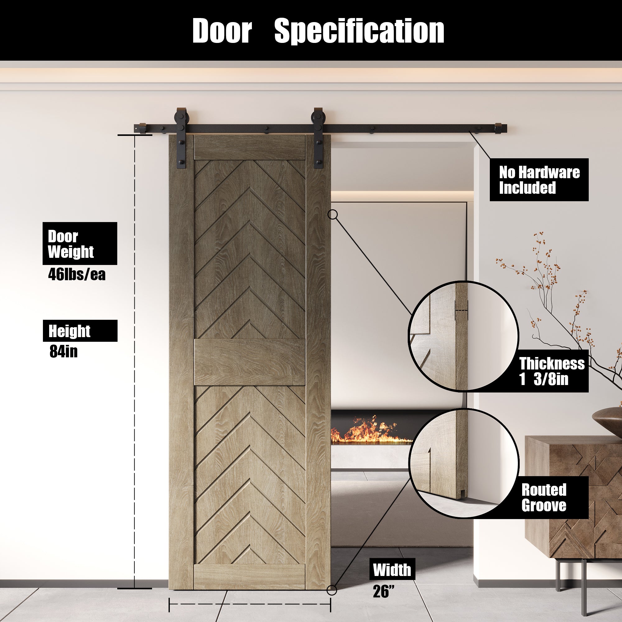 gray pine wood barn door