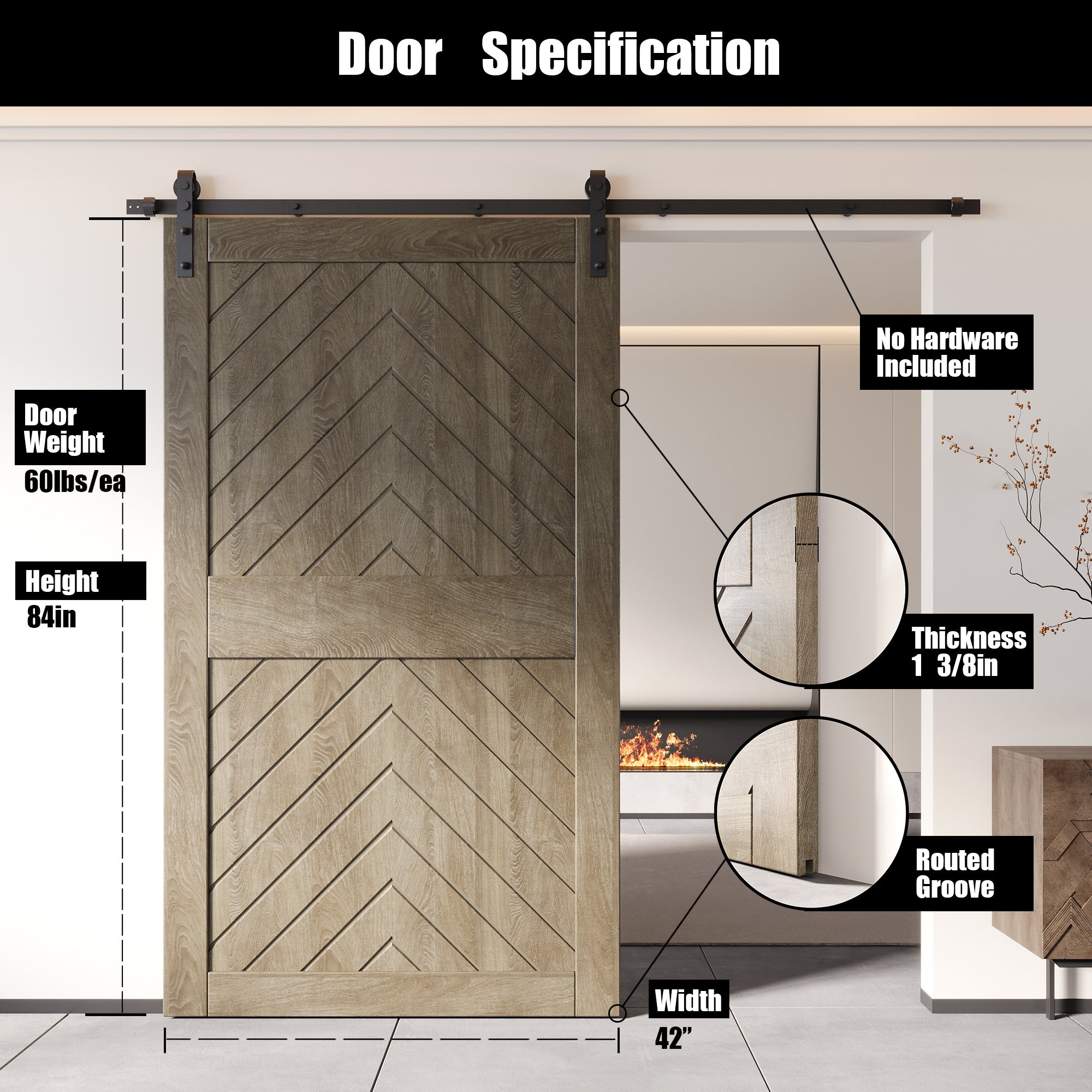 gray pine wood barn door