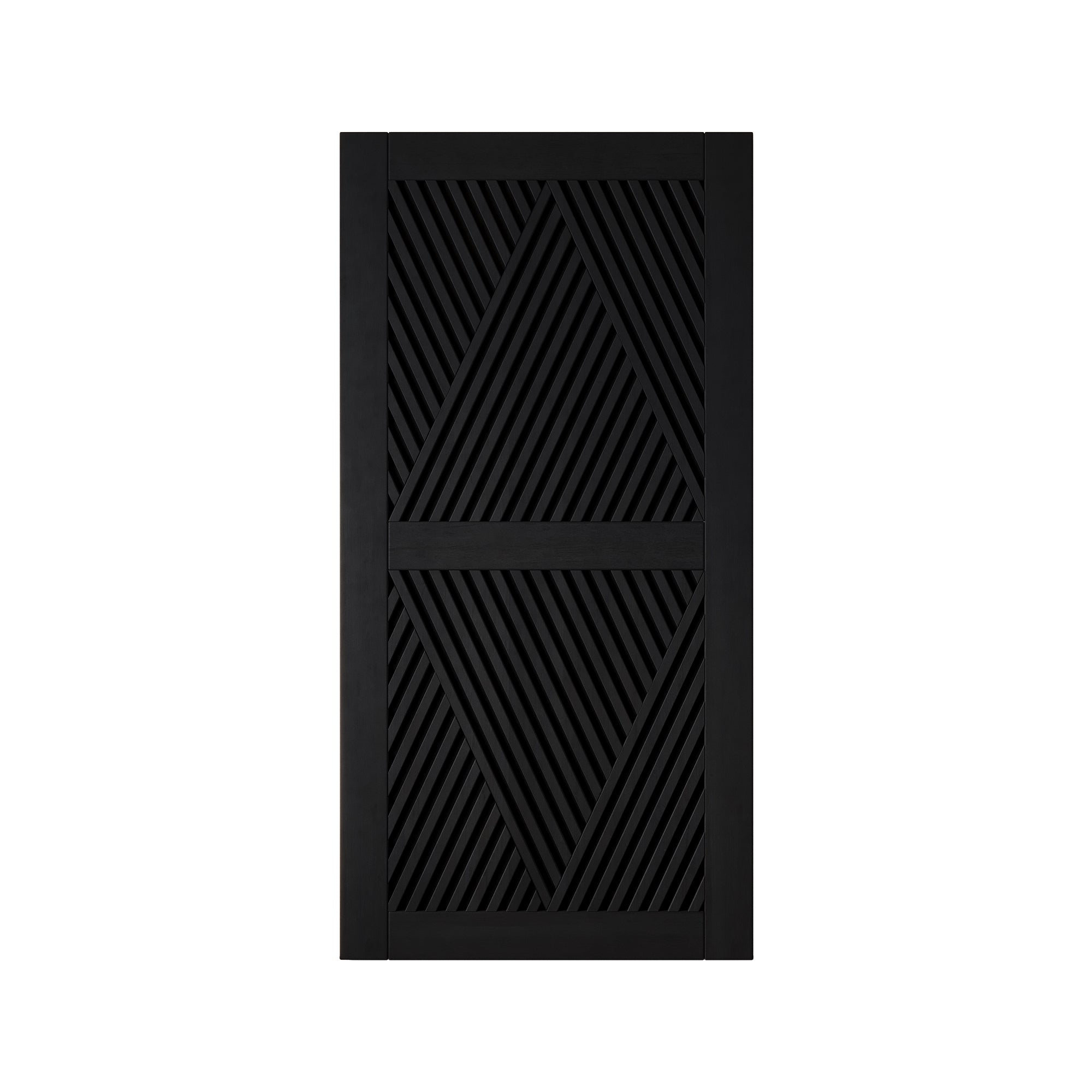 80" Height Black Diamond Design Unassembled & Finished Pine Wood Barn Door (Interior Use Only)
