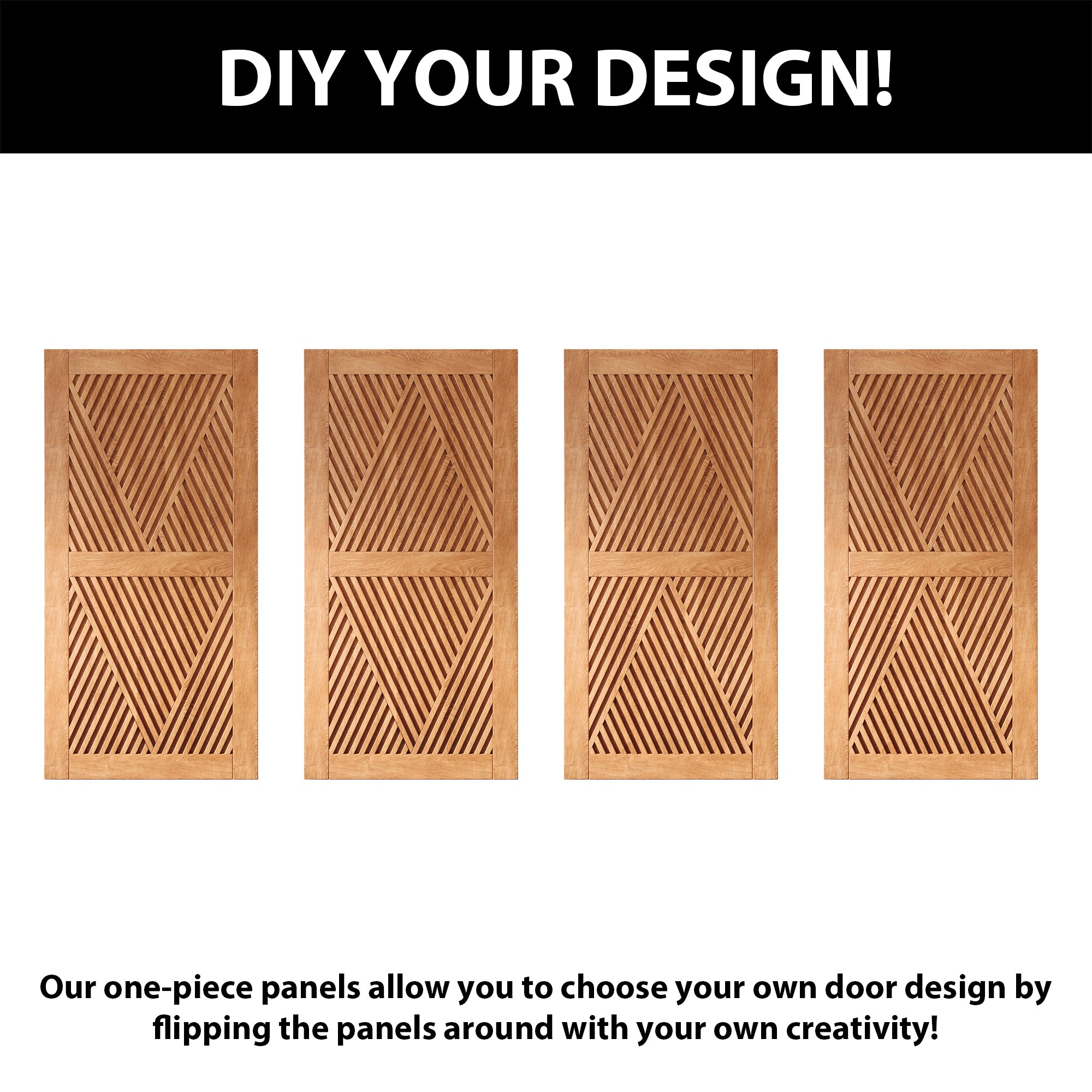 80" Height Early American Diamond Design Unassembled & Finished Pine Wood Barn Door (Interior Use Only)