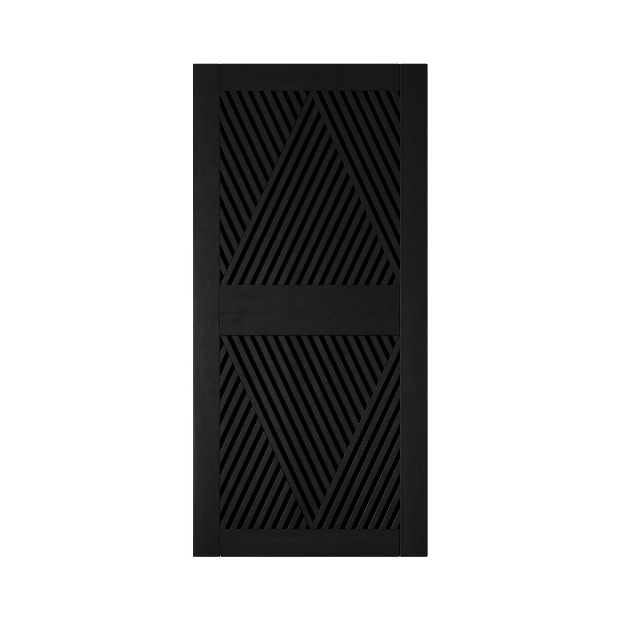 84" Height Black Diamond Design Unassembled & Finished Pine Wood Barn Door (Interior Use Only)