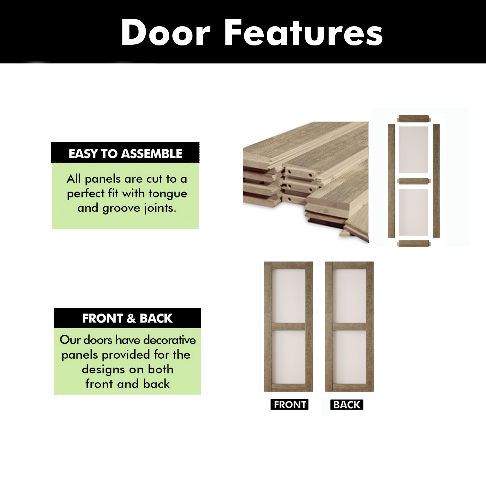 80" Height Classic Gray 2-Lite Frosted Glass Unassembled & Finished Pine Wood Barn Door (Interior Use Only)