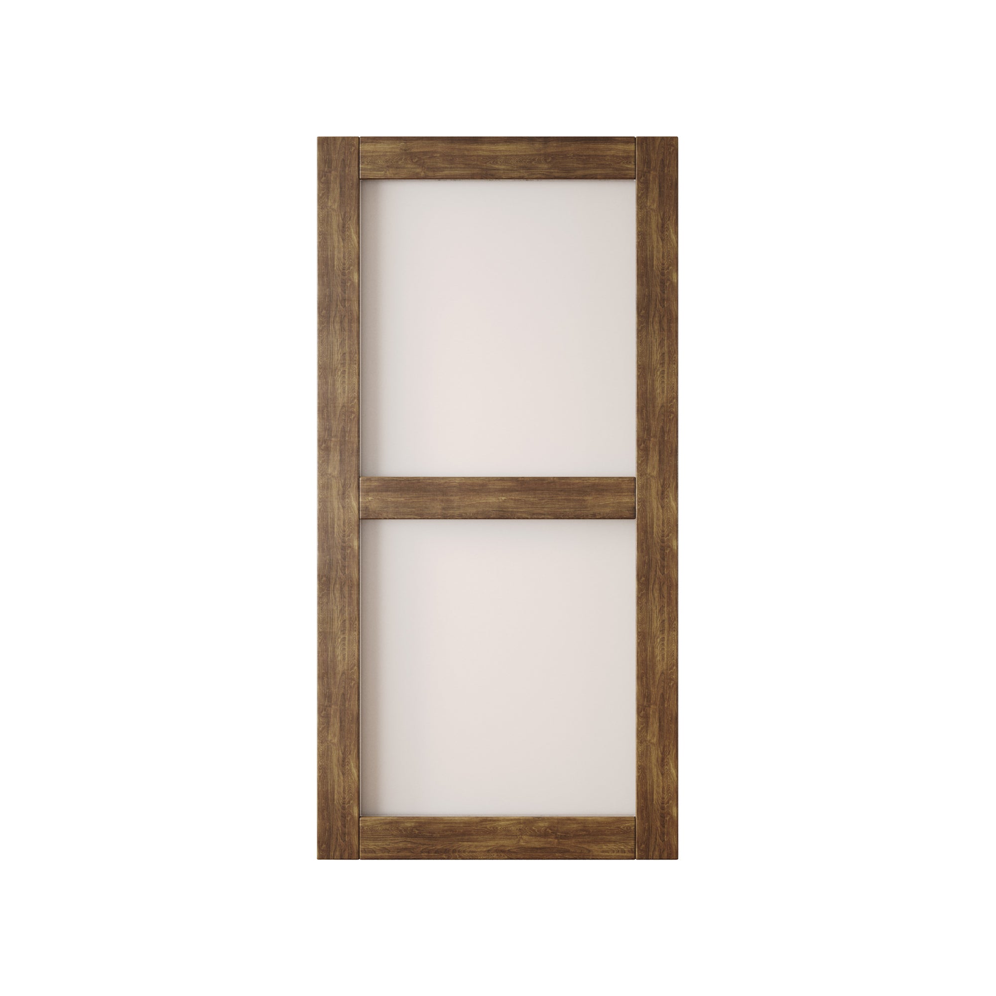 80" Height Dark Walnut 2-Lite Frosted Glass Unassembled & Finished Pine Wood Barn Door (Interior Use Only)