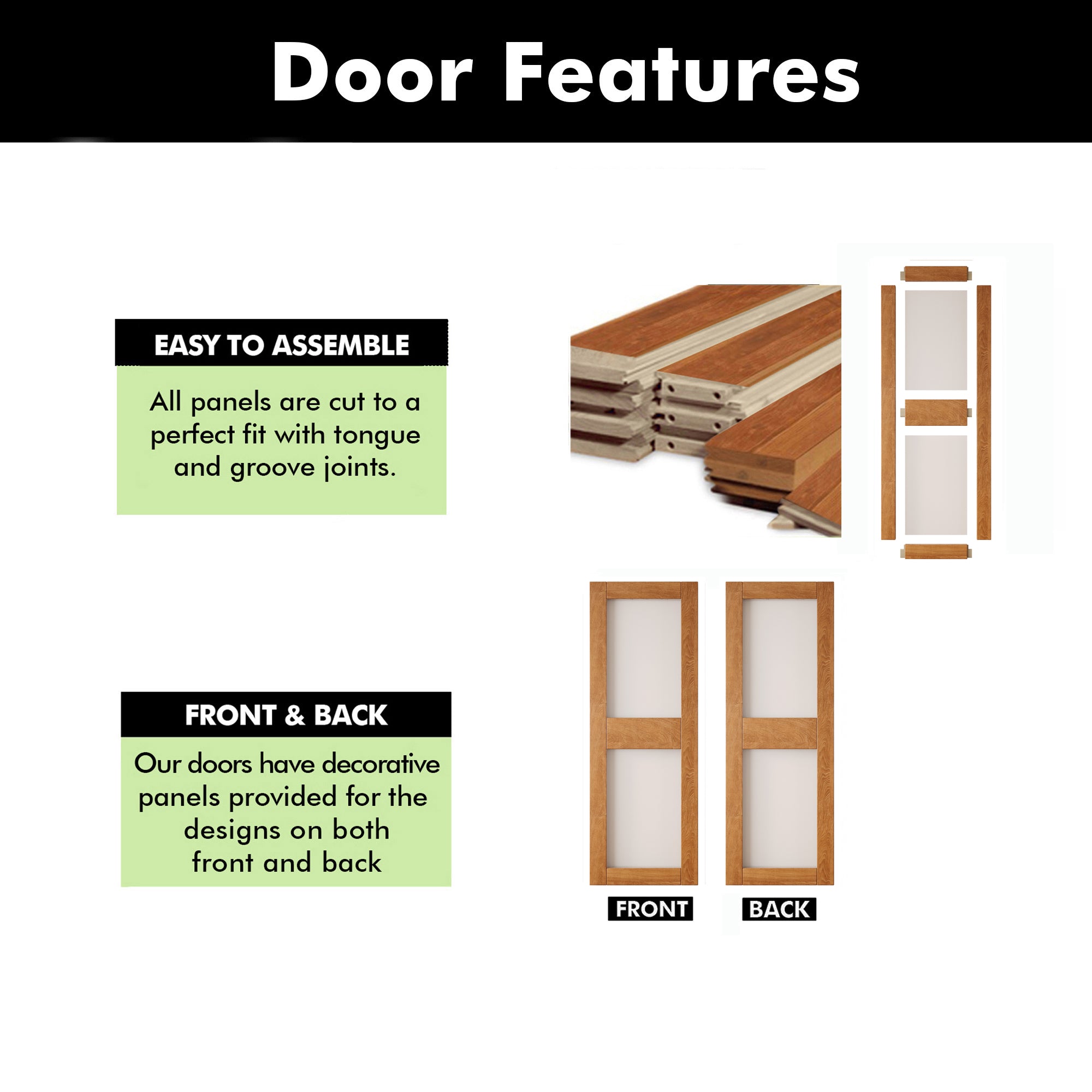 84" Height Early American 2-Lite Frosted Glass Unassembled & Finished Pine Wood Barn Door (Interior Use Only)