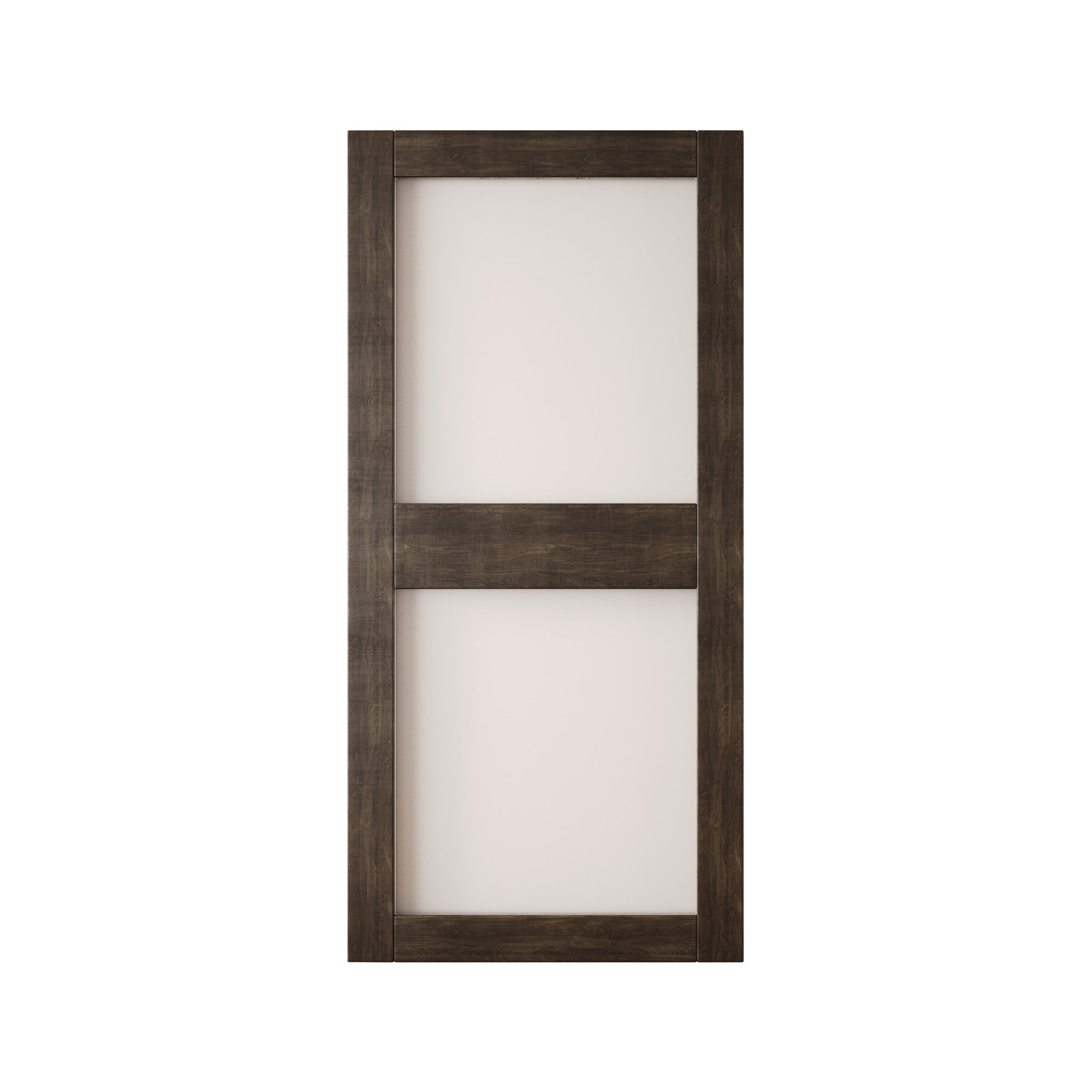 84" Height Ebony 2-Lite Frosted Glass Unassembled & Finished Pine Wood Barn Door (Interior Use Only)