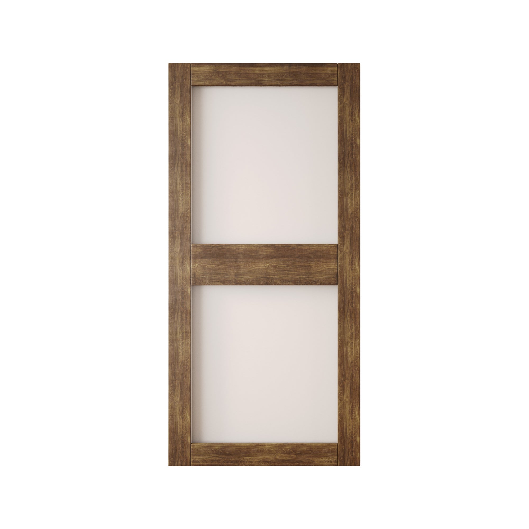 84" Height Dark Walnut 2-Lite Frosted Glass Unassembled & Finished Pine Wood Barn Door (Interior Use Only)