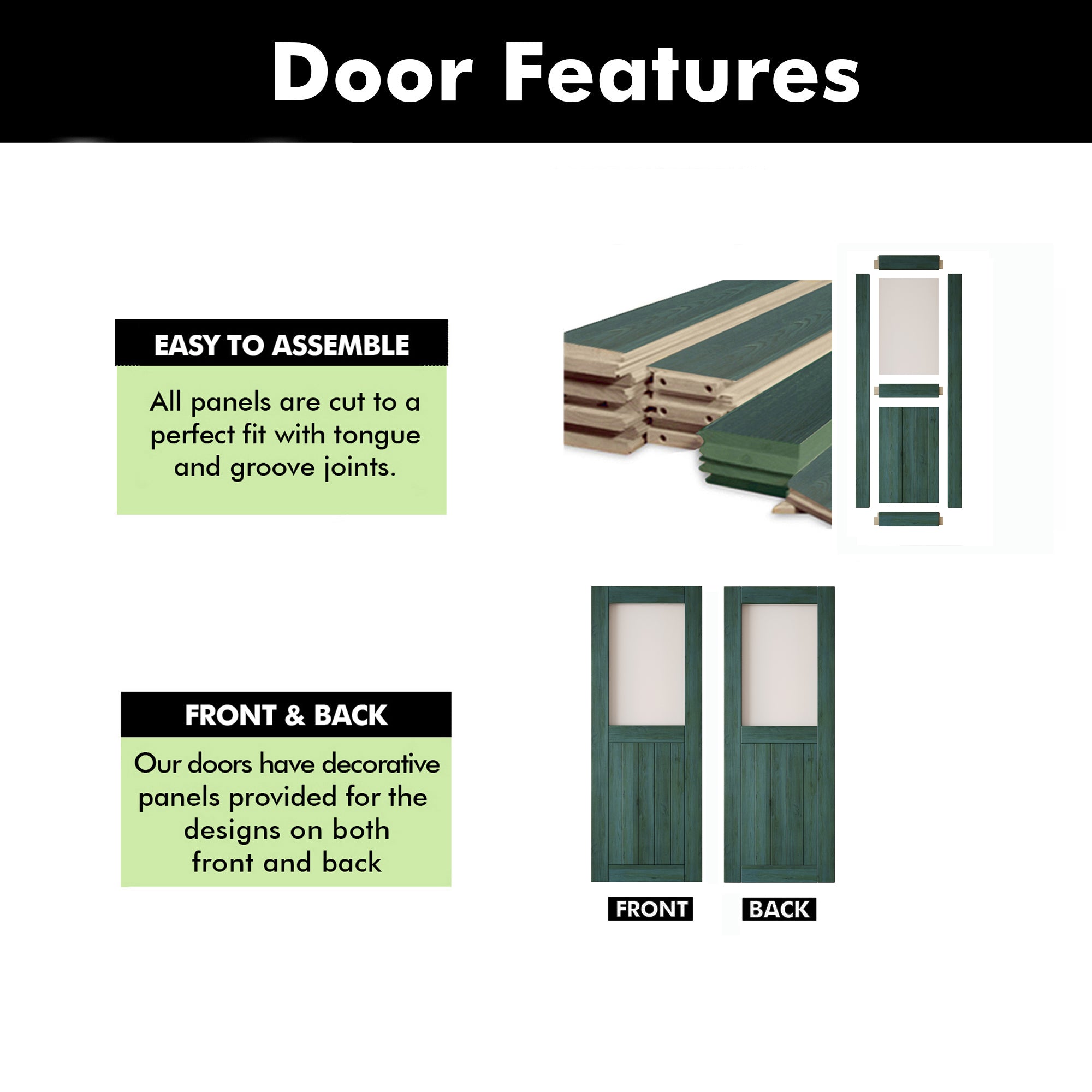 80" Height Royal Pine Half Lite Frosted Glass Unassembled & Finished Pine Wood Barn Door (Interior Use Only)
