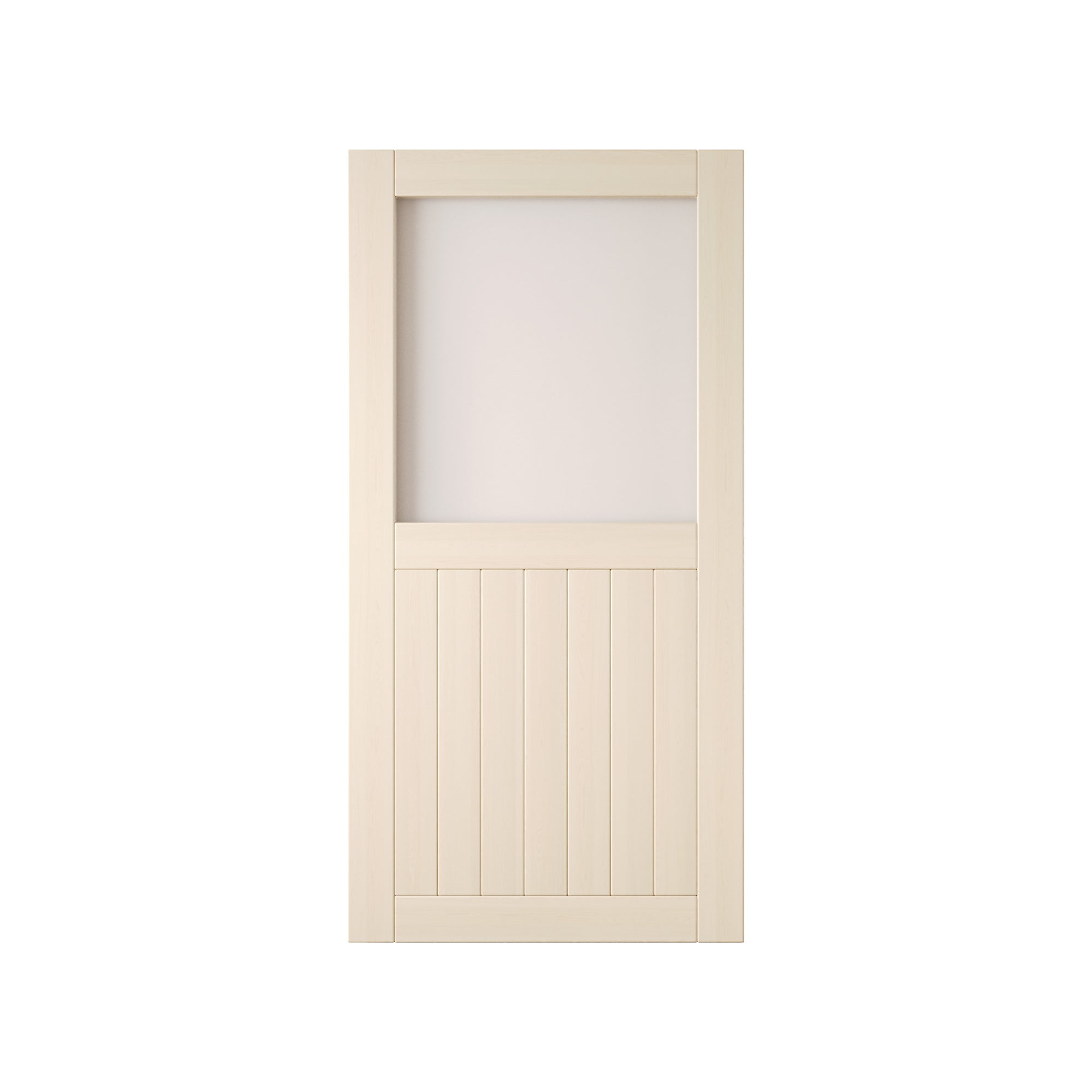 80" Height Tinsmith Gray Half Lite Frosted Glass Unassembled & Finished Pine Wood Barn Door (Interior Use Only)